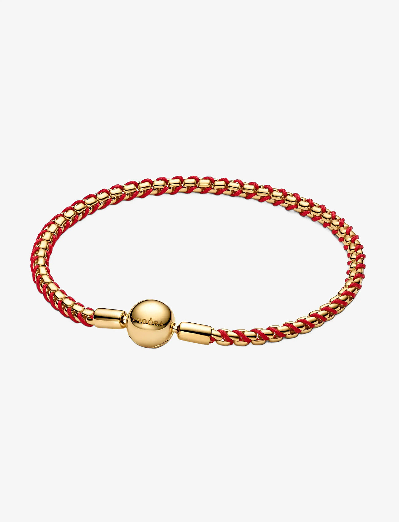 Pandora - Red Cord Snake Chain Bracelet - kædearmbånd - red - 1
