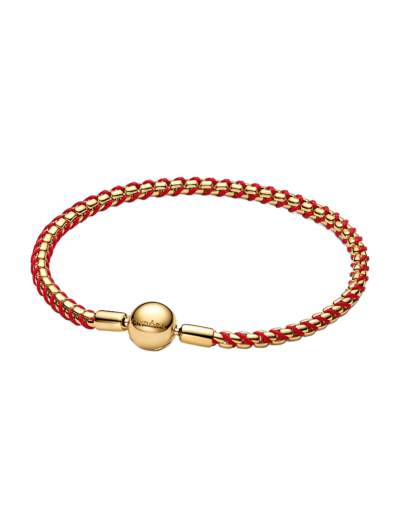 Pandora - Red Cord Snake Chain Bracelet - kettenarmbänder - red - 1