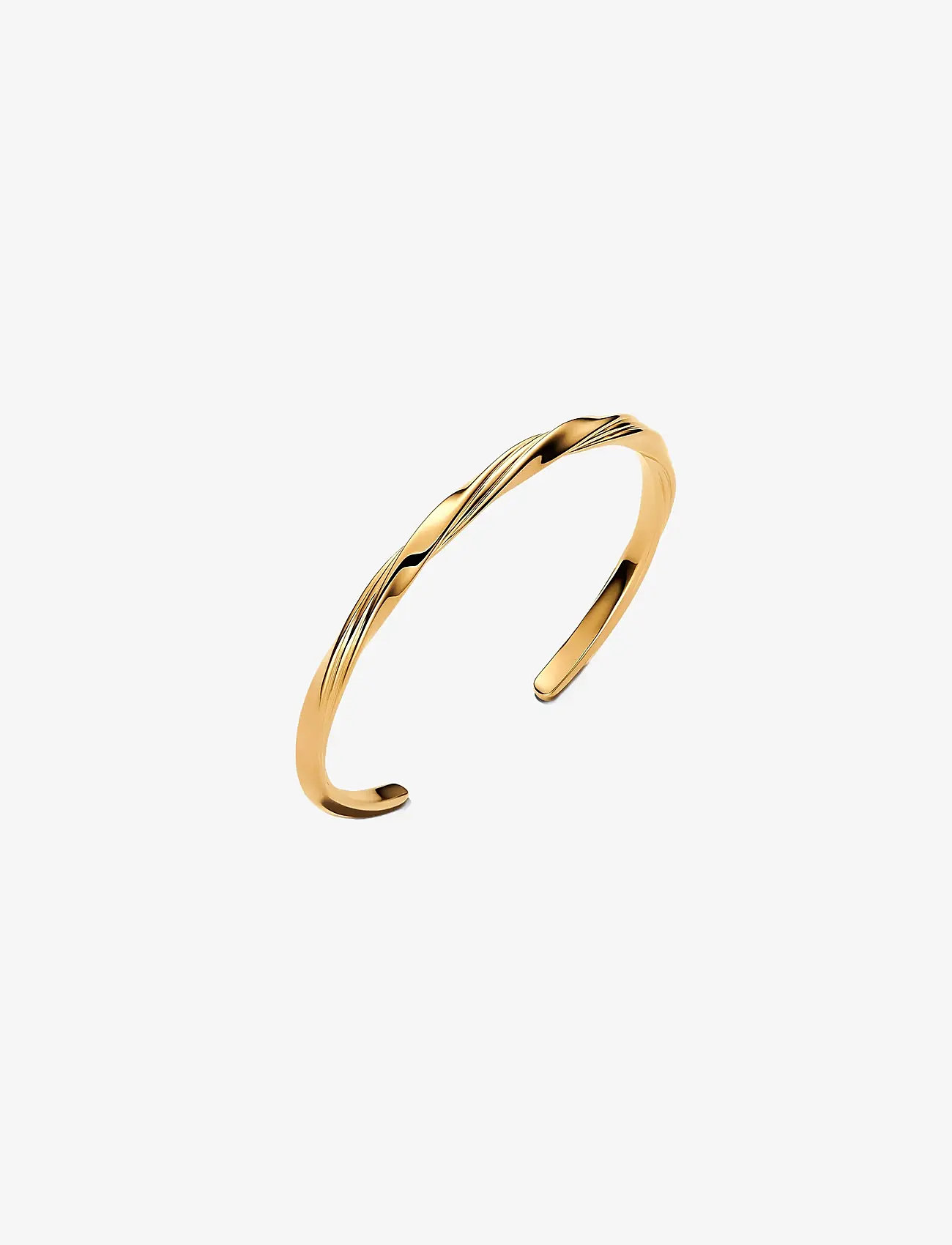 Pandora - Twisted 14k gold-plated open bangle - bangles - no color - 1