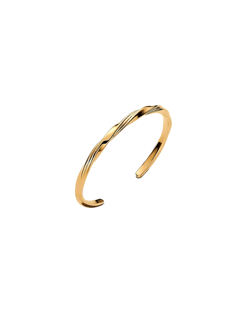 Pandora - Twisted 14k gold-plated open bangle - bangles - no color - 1