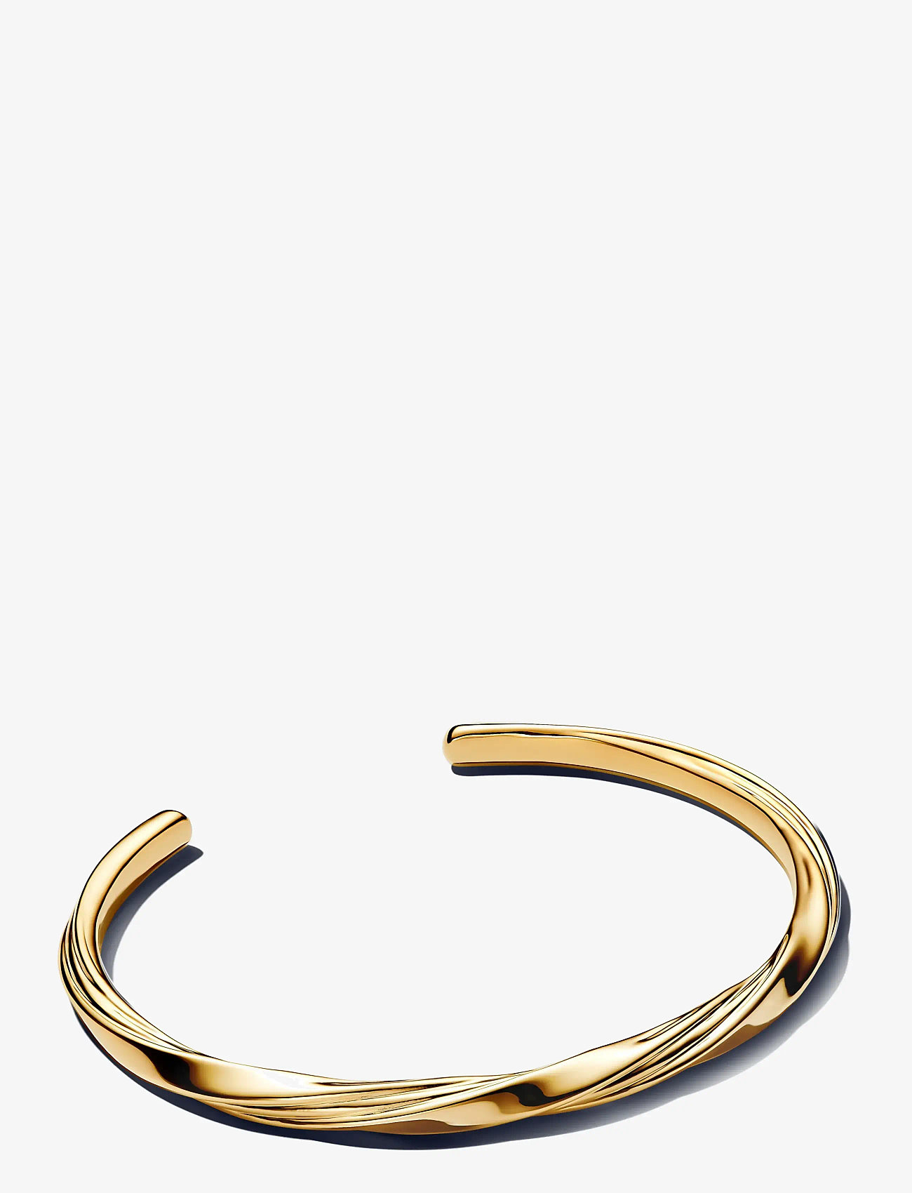 Pandora - Twisted 14k gold-plated open bangle - bangles - no color - 2