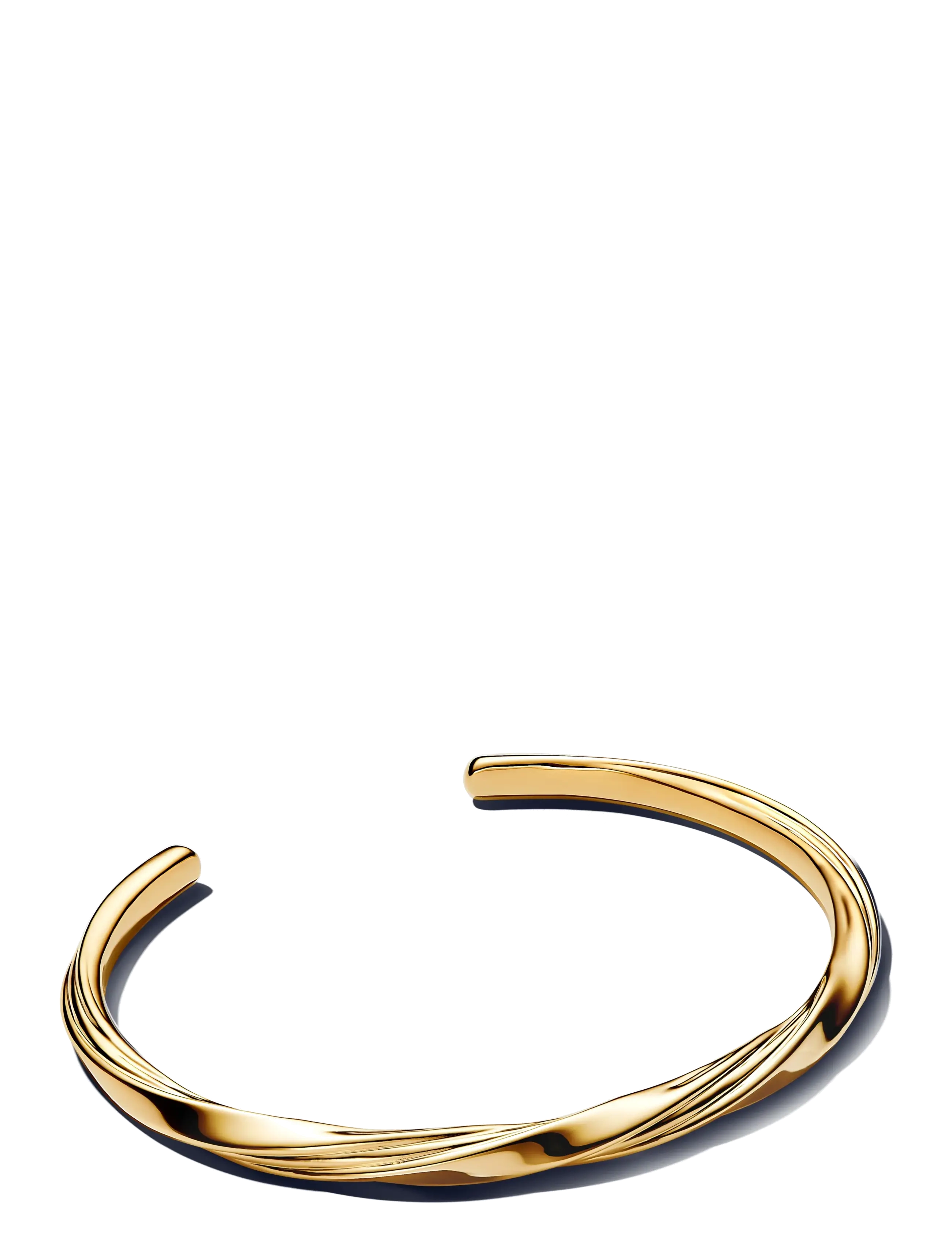 Pandora - Twisted 14k gold-plated open bangle - bangles armbönd - no color - 2