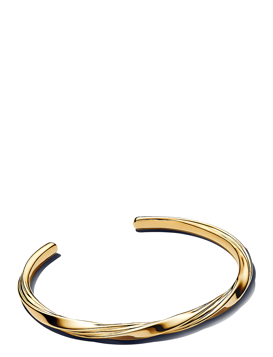 Pandora - Twisted 14k gold-plated open bangle - armringer - no color - 2