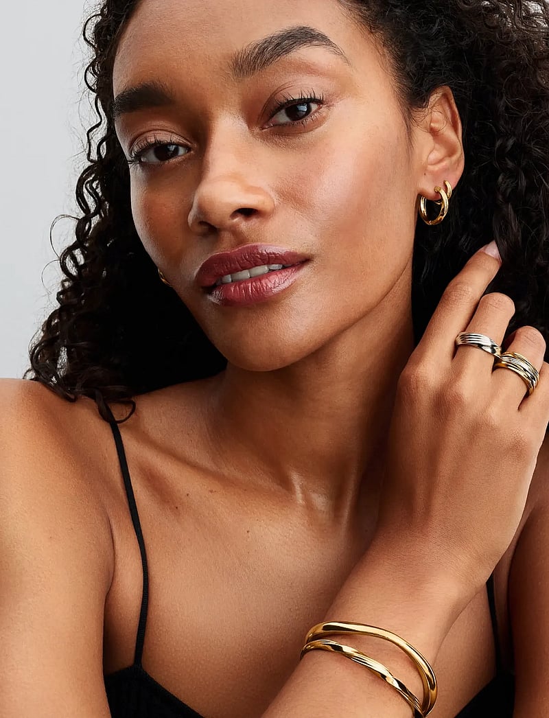 Pandora - Twisted 14k gold-plated open bangle - bangles - no color - 3