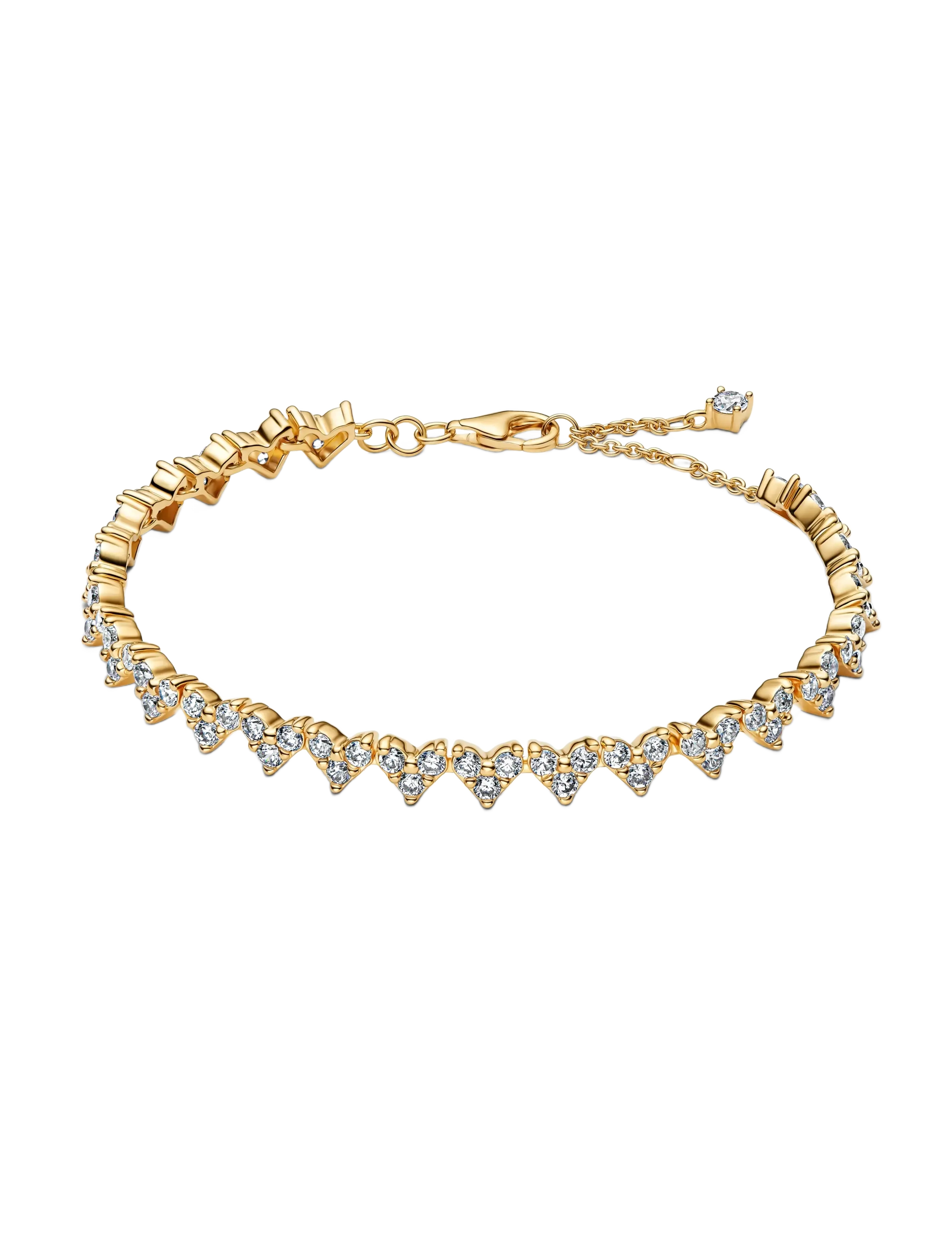 Pandora Heart 14k gold-plated tennis bracelet - Accessories - CLEAR / undefined