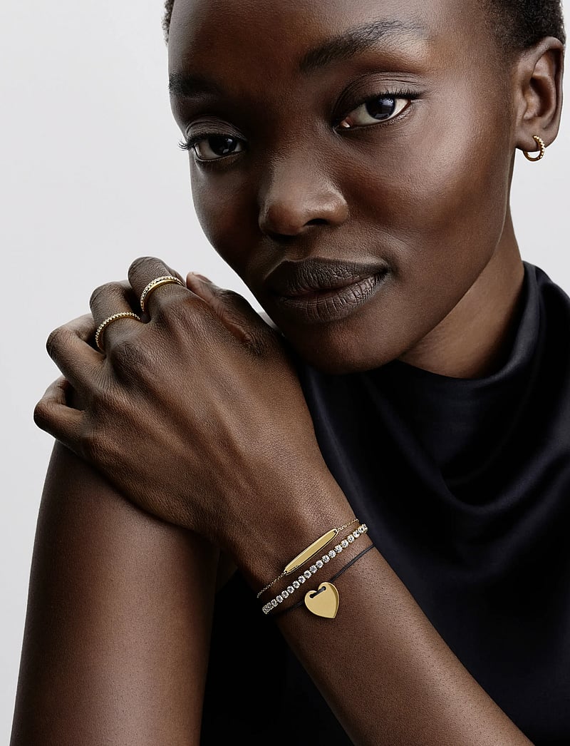 Pandora - Engravable Heart Black Cord Slider Bracelet - black - 2