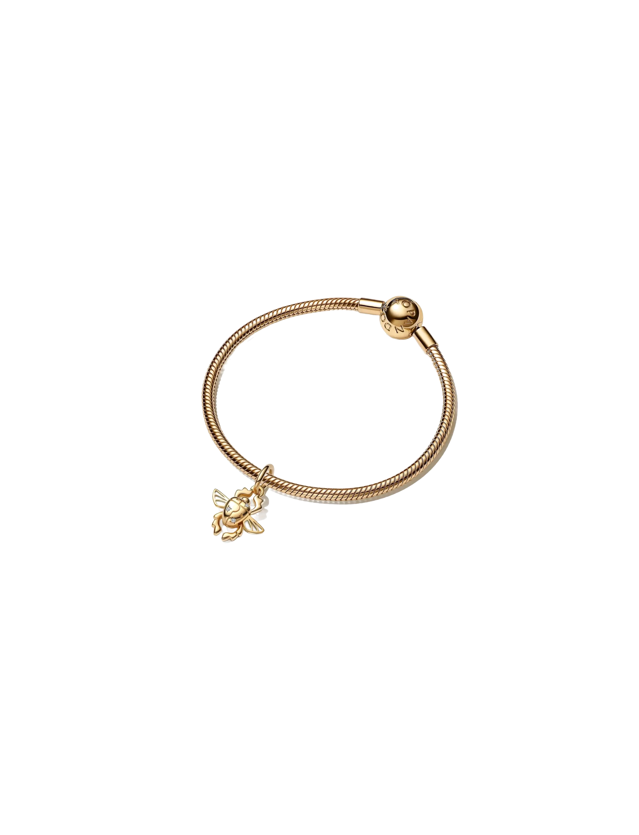 Pandora - Snake chain 14k gold-plated bracelet - keðjuarmbönd - no color - 4