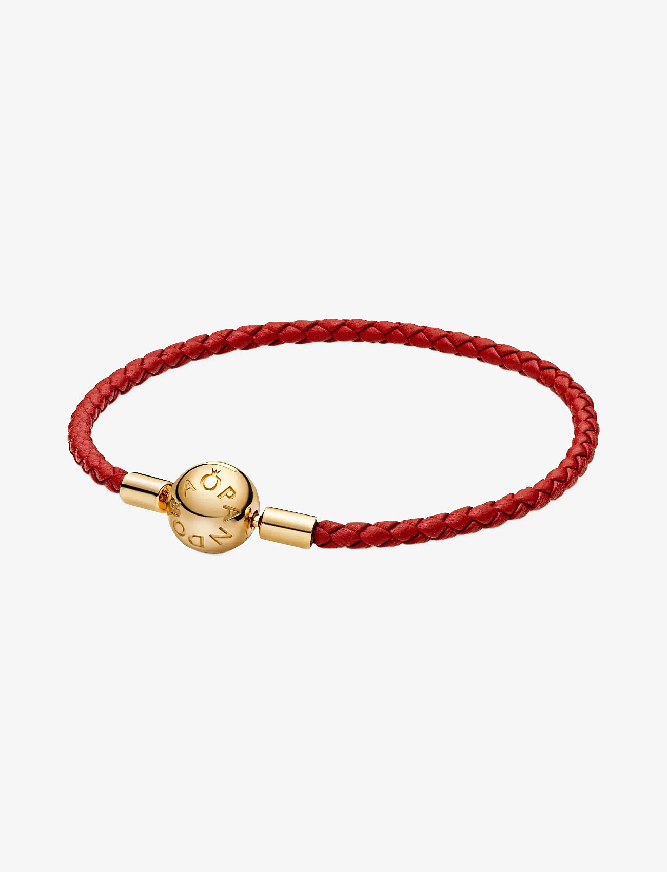 Pandora - 14k Gold-plated red leather bracelet - kedjearmband - red - 1