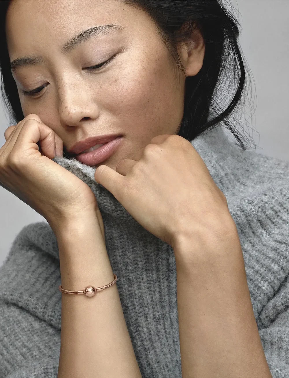 Pandora - 14k Rose gold-plated snake chain bracelet - käeketid - no color - 0