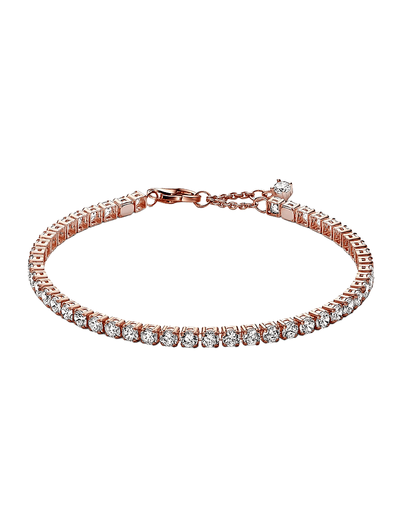Pandora - 14k Rose gold-plated bracelet with clear cubic zirconia - kettenarmbänder - clear - 1