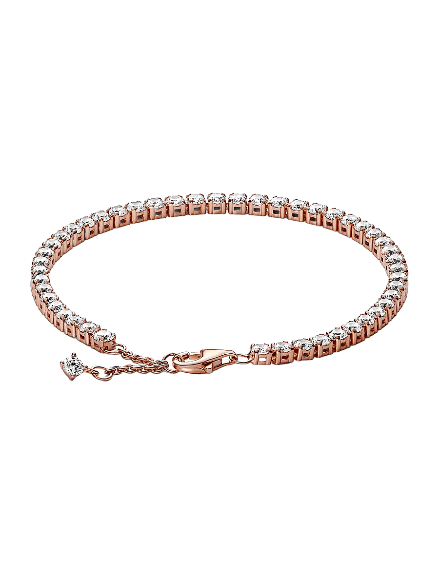 Pandora - 14k Rose gold-plated bracelet with clear cubic zirconia - bracelets chaîne - clear - 2
