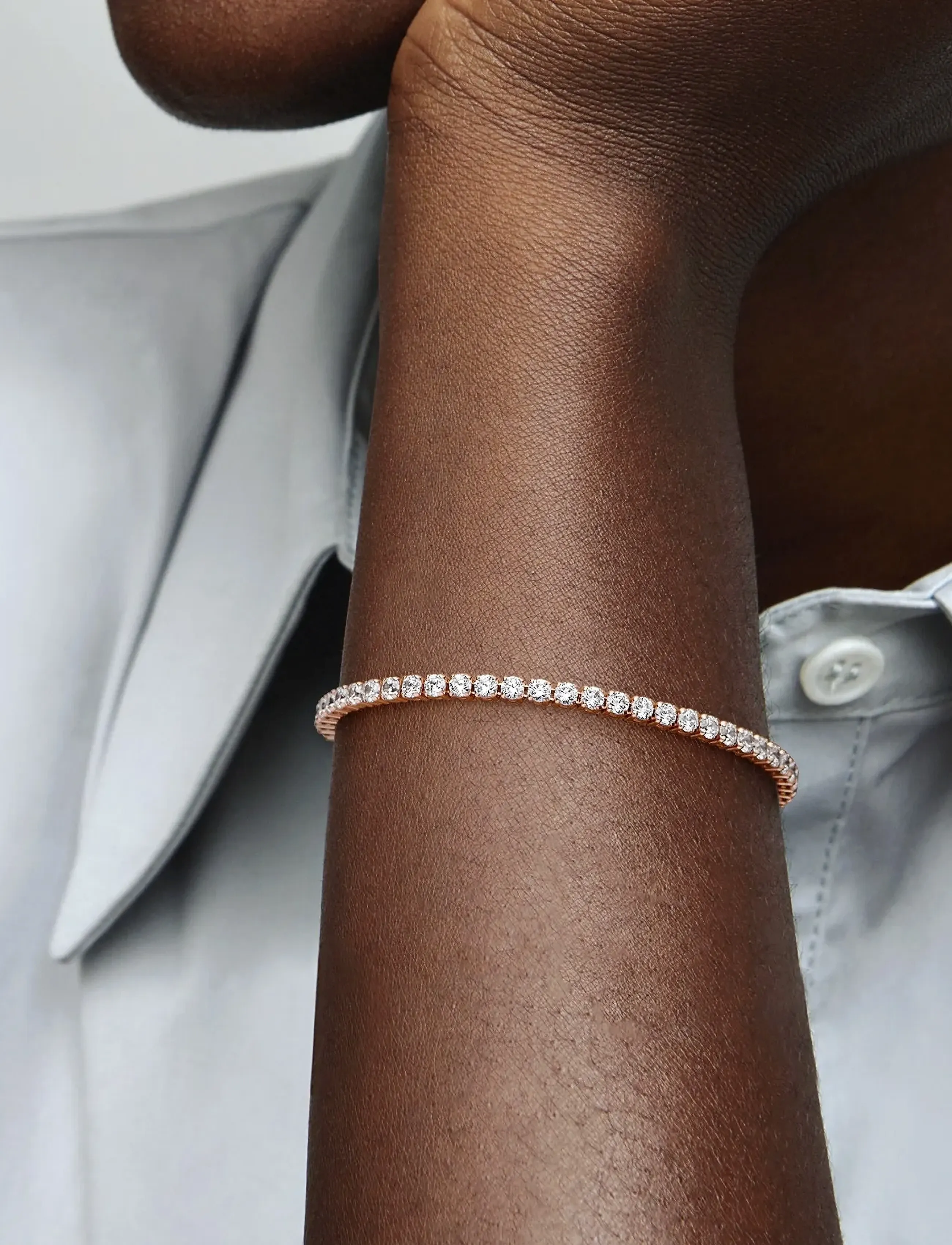 Pandora 14K Rose Gold-Plated Bracelet With Clear Cubic Zirconia, 18 cm, Bracelets, Rosa - Chain Frauen