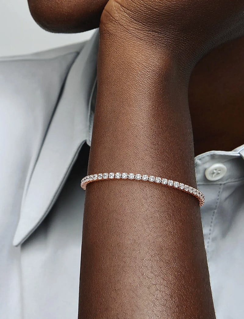 Pandora - 14k Rose gold-plated bracelet with clear cubic zirconia - kettenarmbänder - clear - 0