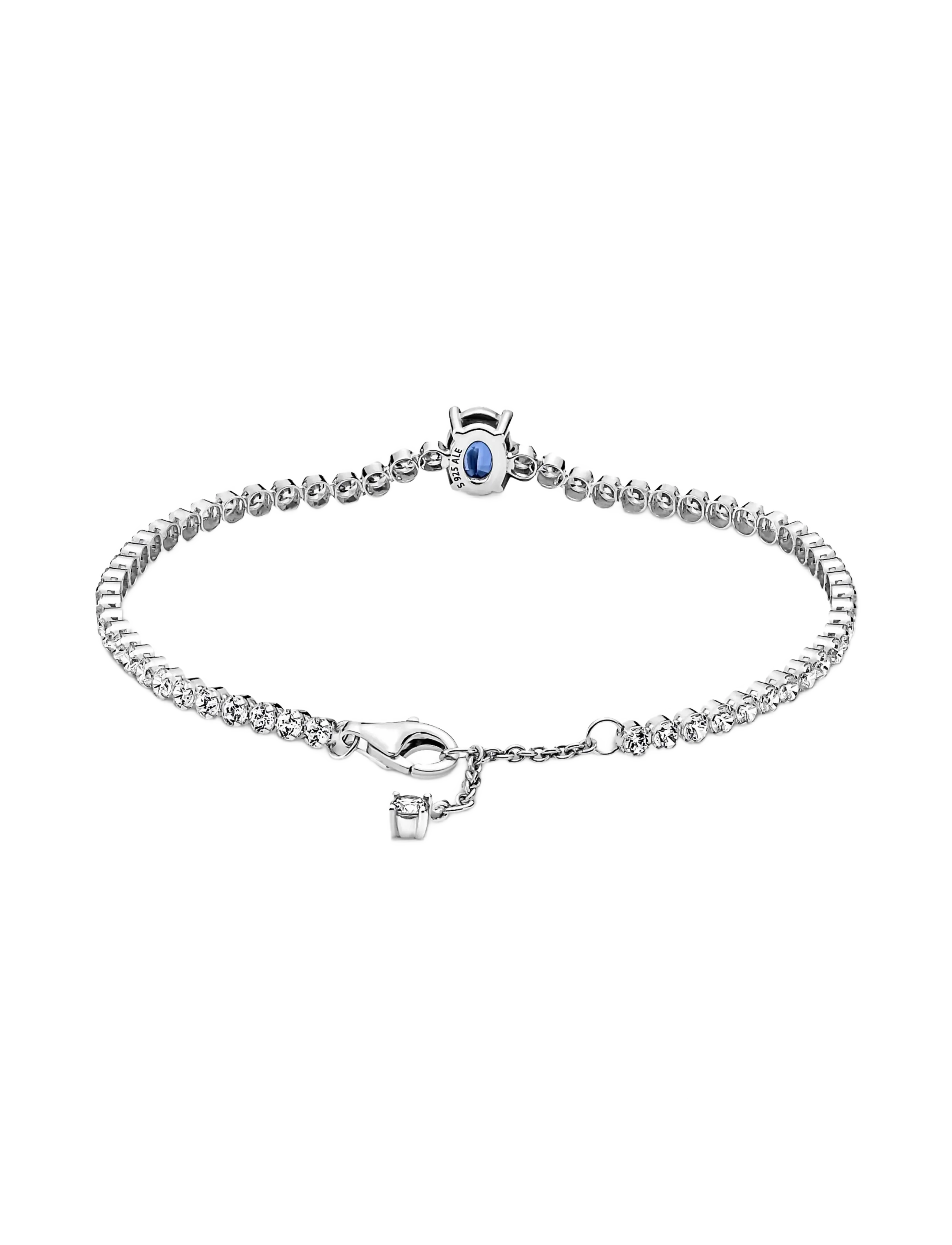 Pandora - Sterling silver tennis bracelet with - blue - 2