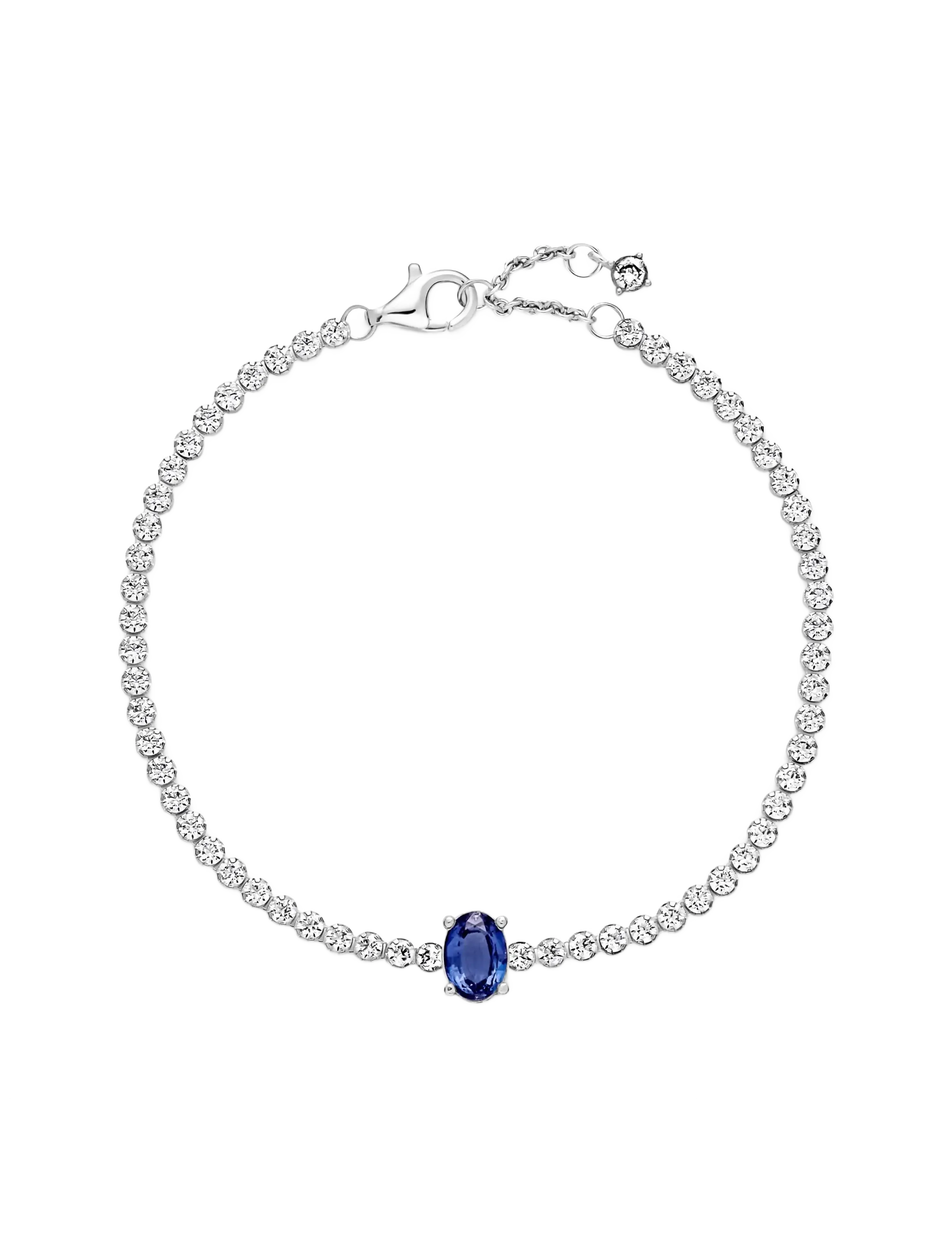 Pandora - Sterling silver tennis bracelet with - blue - 3