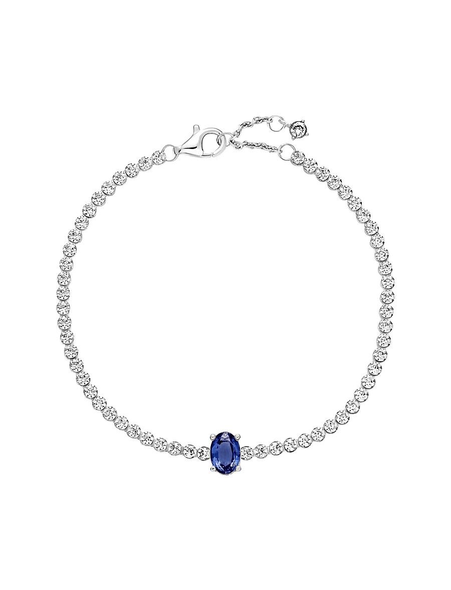 Pandora - Sterling silver tennis bracelet with - blue - 3