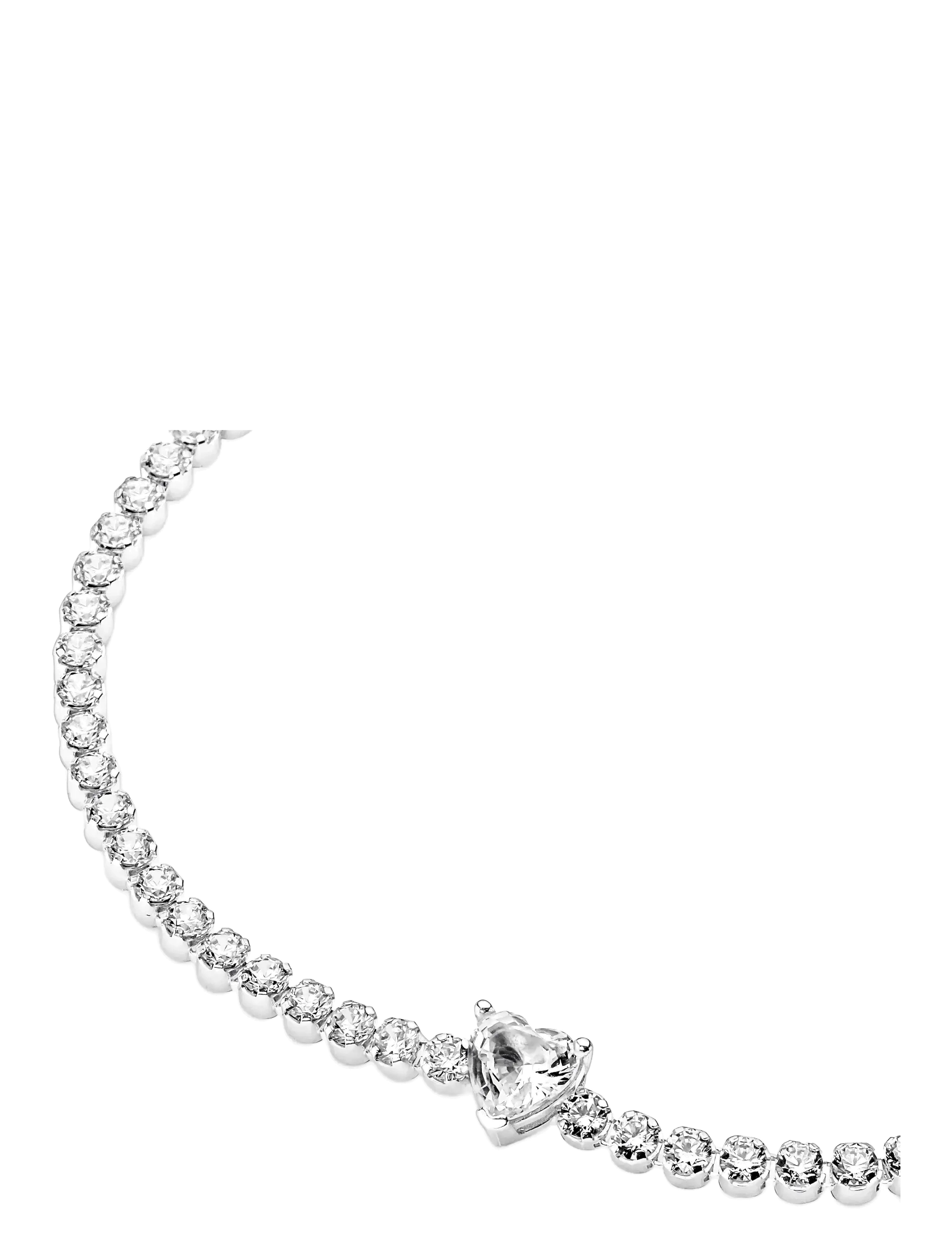 PANDORA Heart Sterling Silver Tennis Bracelet With Clear Cubic Zirconia armband dam – bild 4