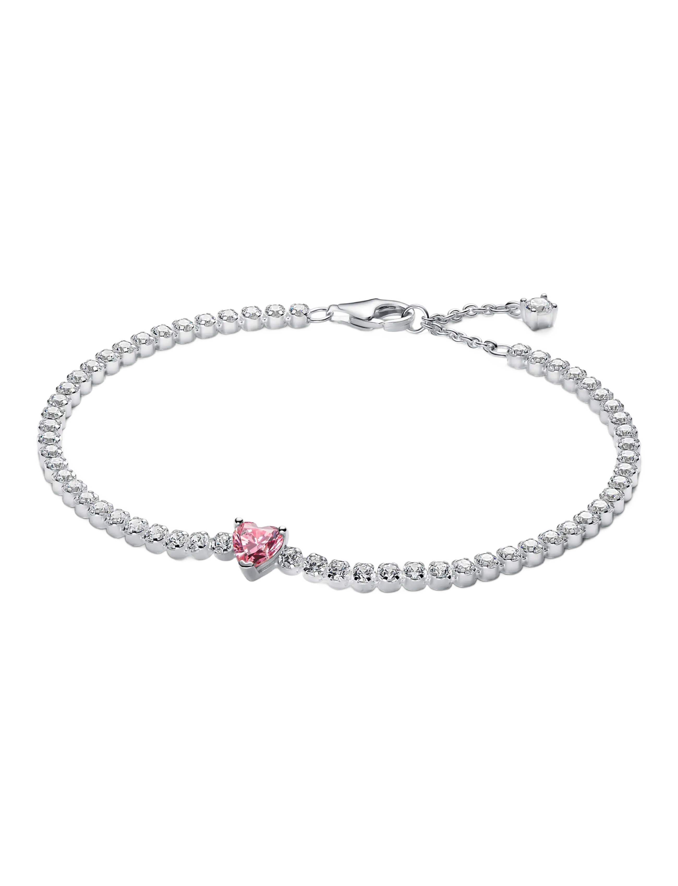 Pandora Heart sterling silver tennis bracelet - Accessories - PINK / pink/rose