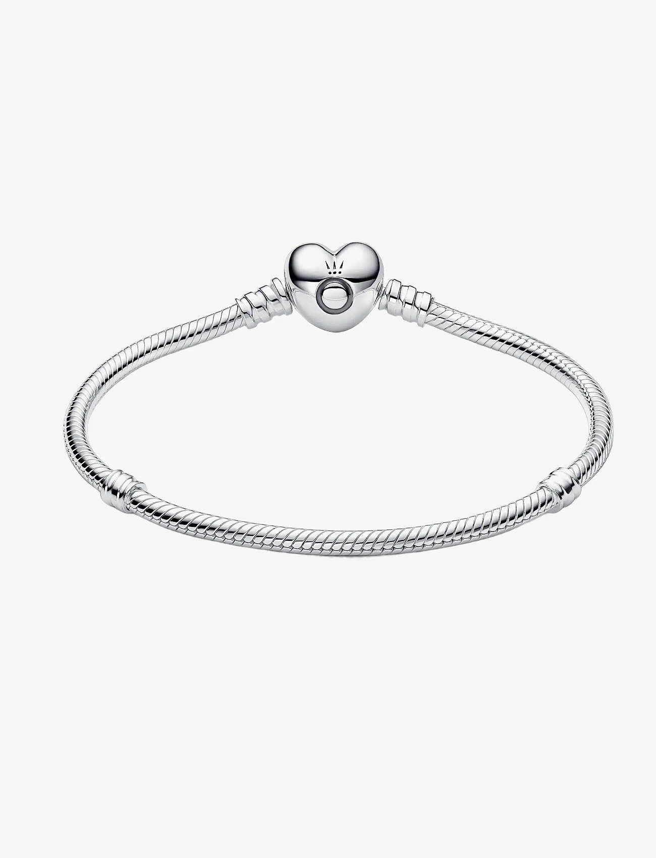 Pandora - Silver bracelet with heart-shaped clasp - ketjurannekorut - no color - 2