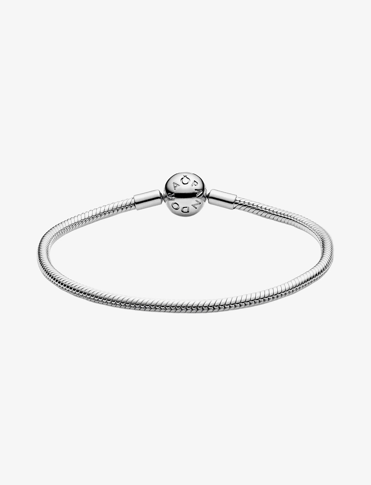 Pandora - Snake chain silver bracelet with round clasp - kettenarmbänder - no color - 1