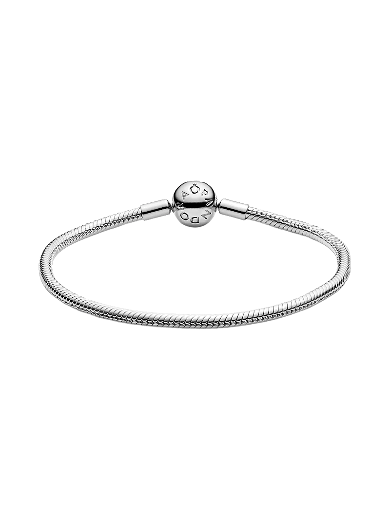 Pandora - Snake chain silver bracelet with round clasp - kedjearmband - no color - 1