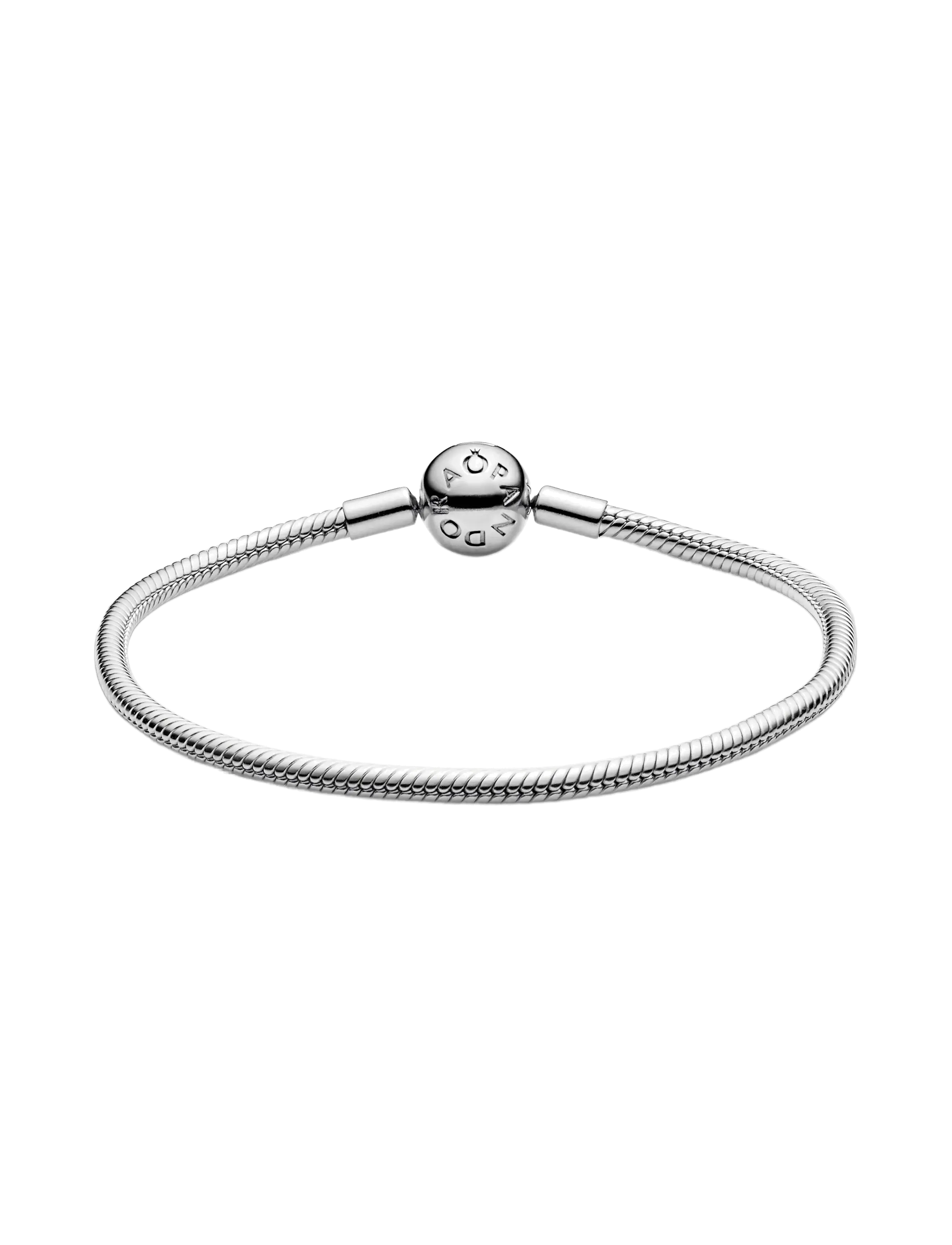 Pandora - Snake chain silver bracelet with round clasp - lenkearmbånd - no color - 1