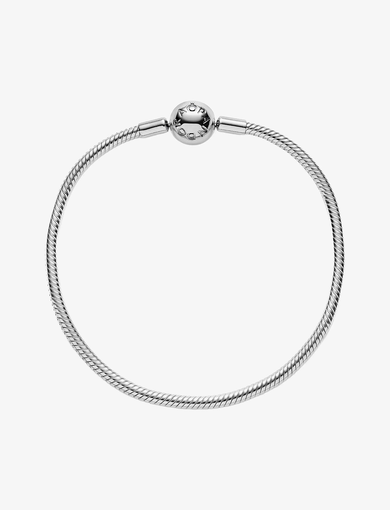 Pandora - Snake chain silver bracelet with round clasp - kettenarmbänder - no color - 2