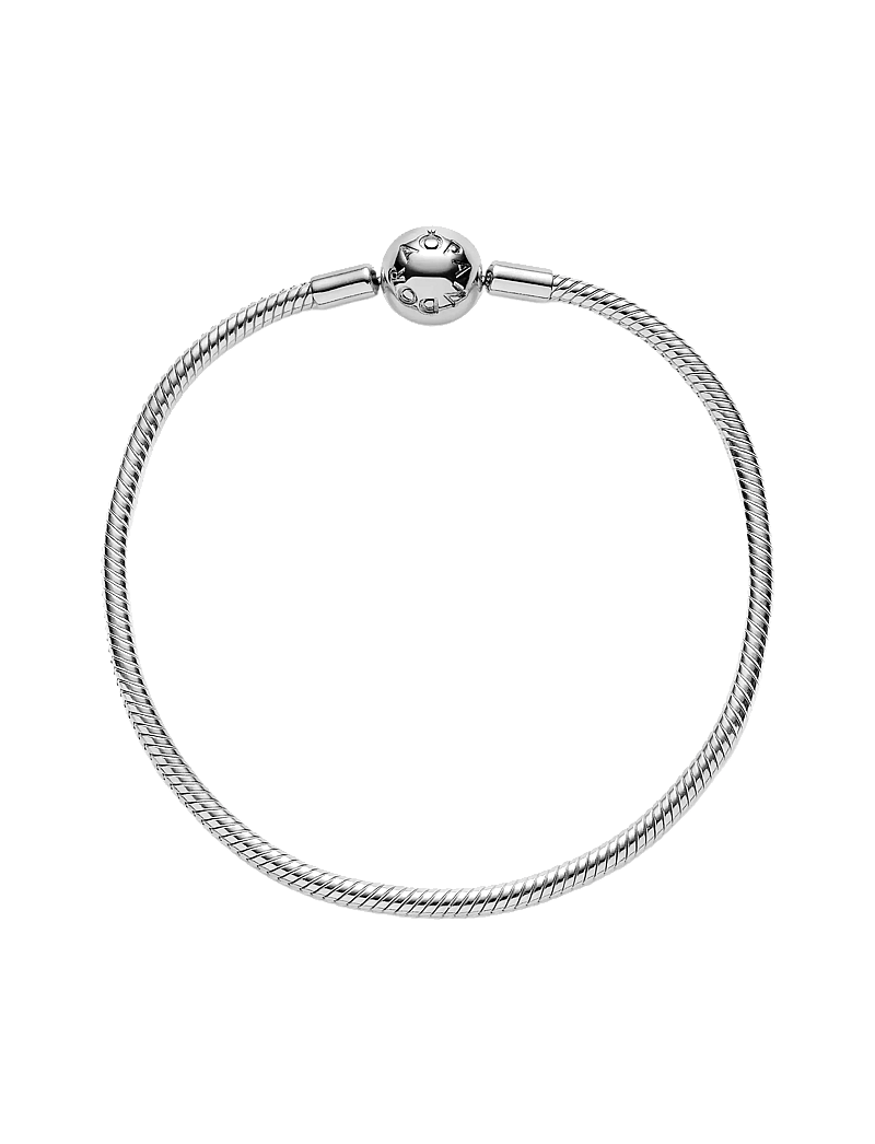 Pandora - Snake chain silver bracelet with round clasp - kedjearmband - no color - 2