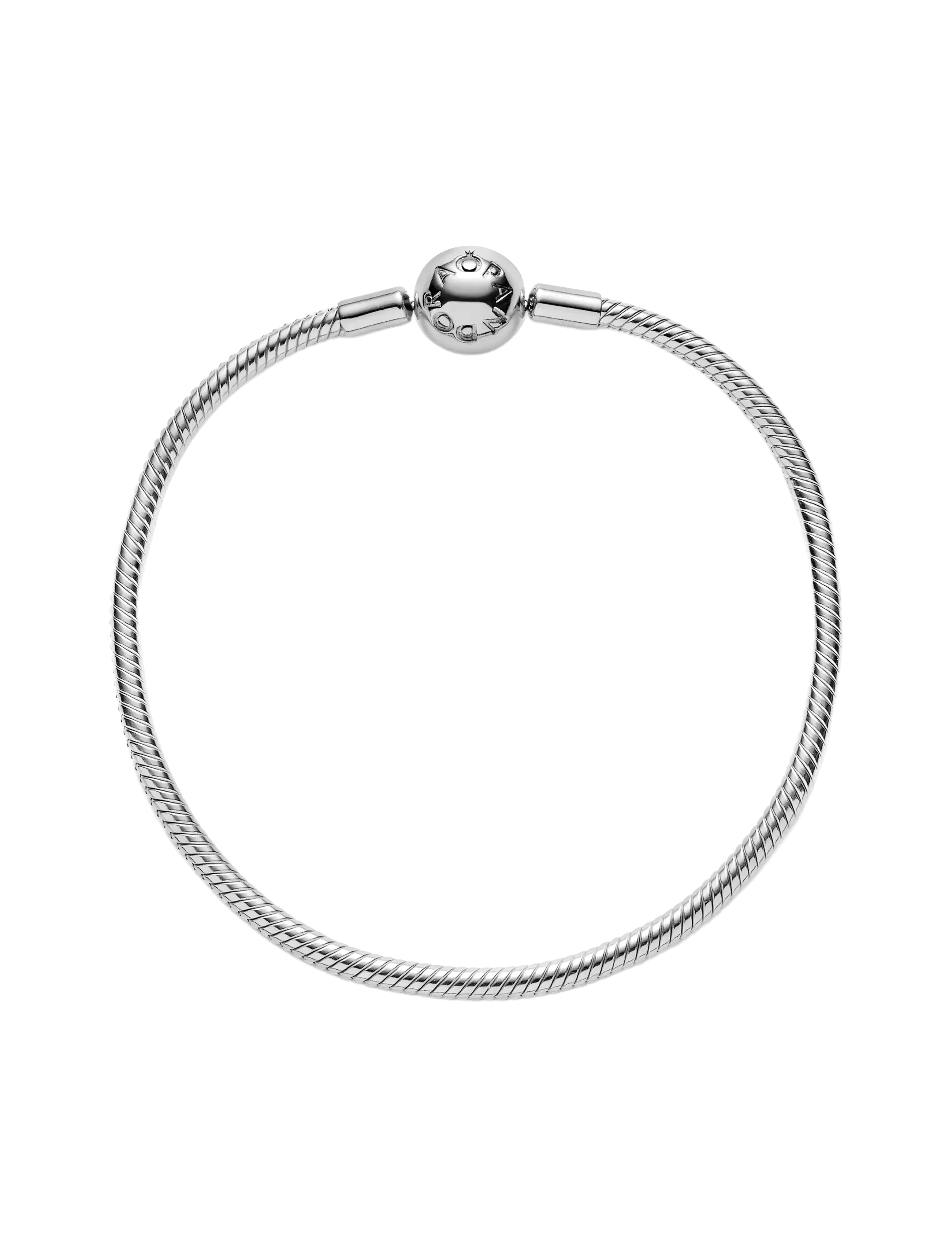 Pandora - Snake chain silver bracelet with round clasp - lenkearmbånd - no color - 2