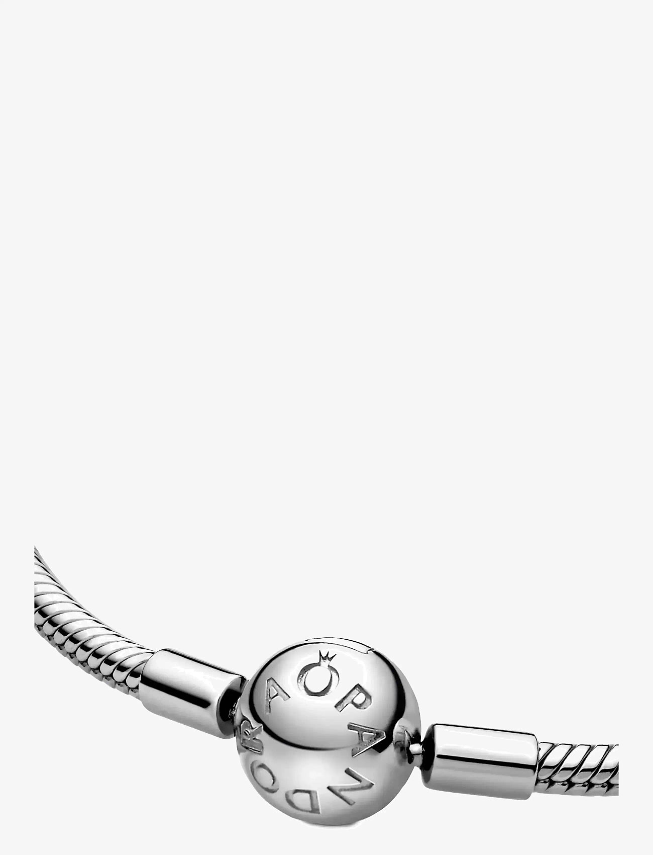 Pandora - Snake chain silver bracelet with round clasp - kettenarmbänder - no color - 3