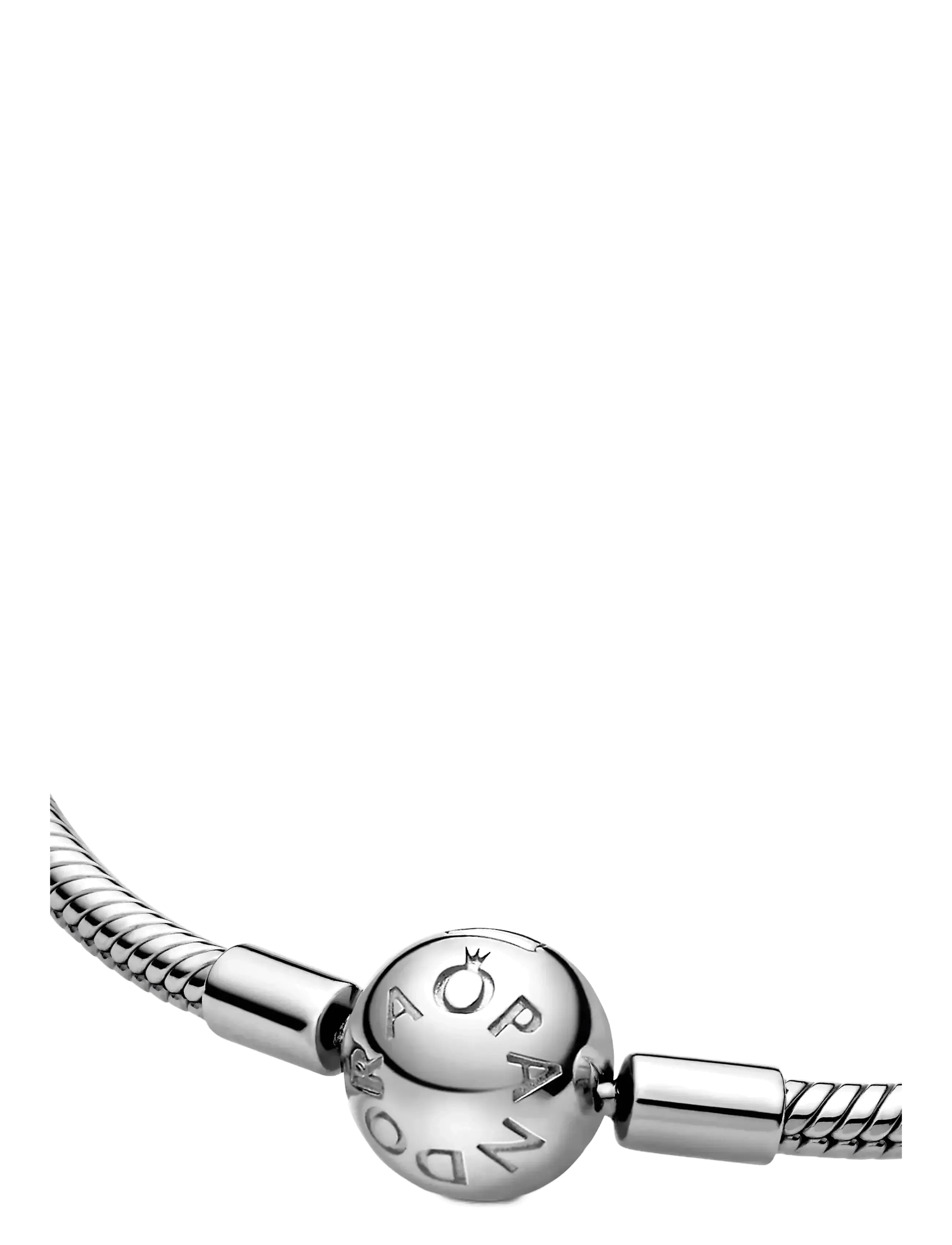 Pandora - Snake chain silver bracelet with round clasp - lenkearmbånd - no color - 3