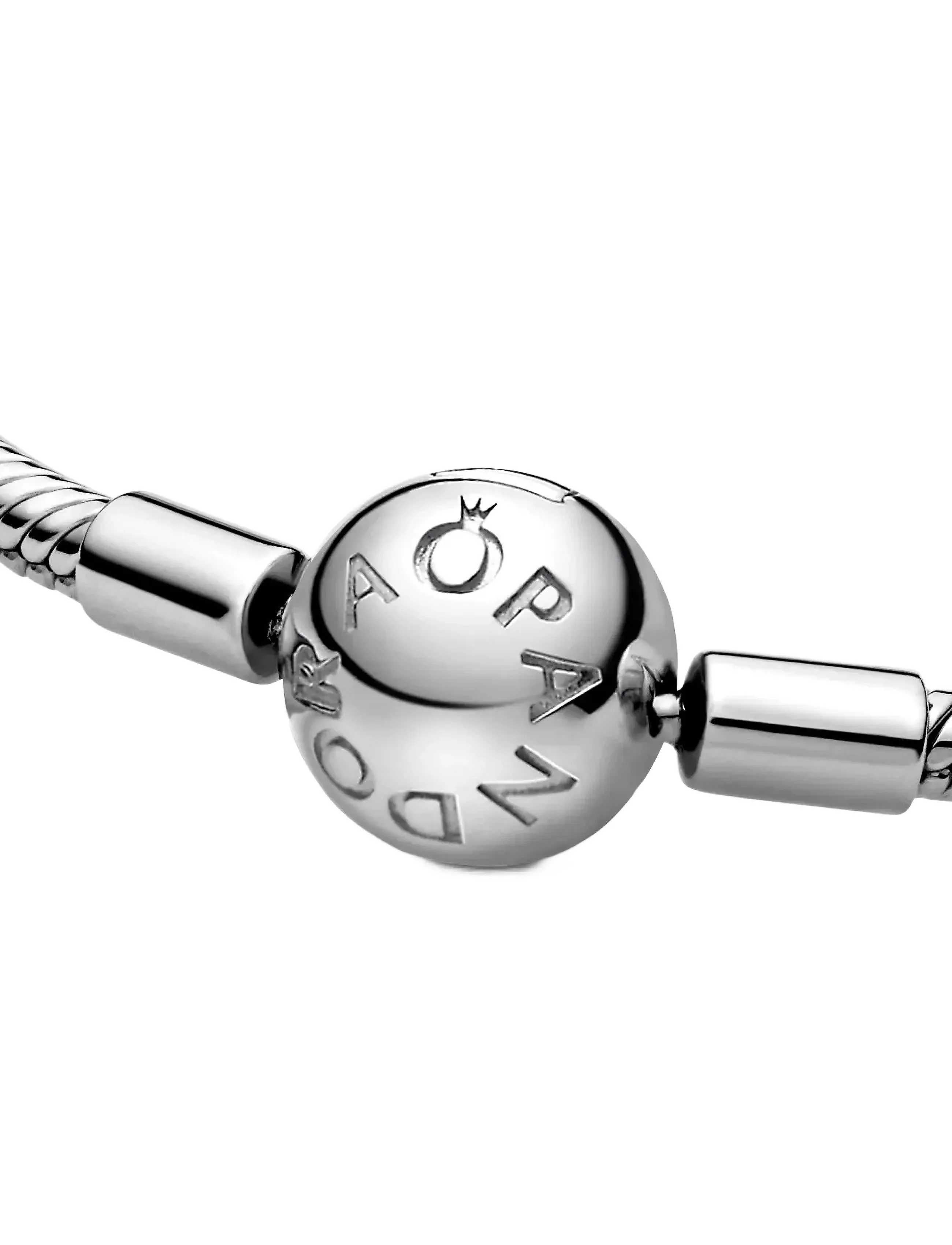 Pandora - Snake chain silver bracelet with round clasp - lenkearmbånd - no color - 4
