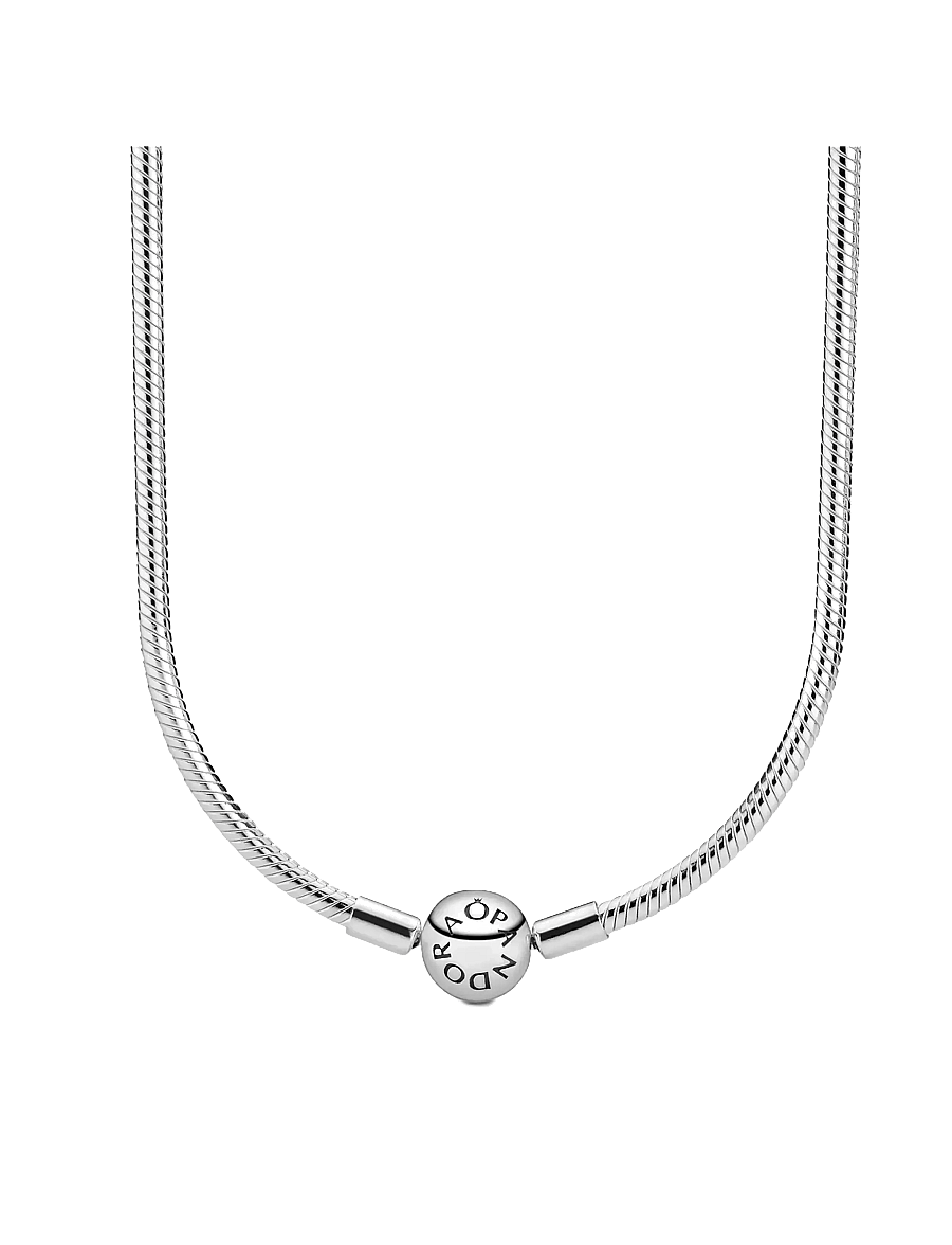 Pandora - Silver necklace with round clasp - halsband - no color - 1
