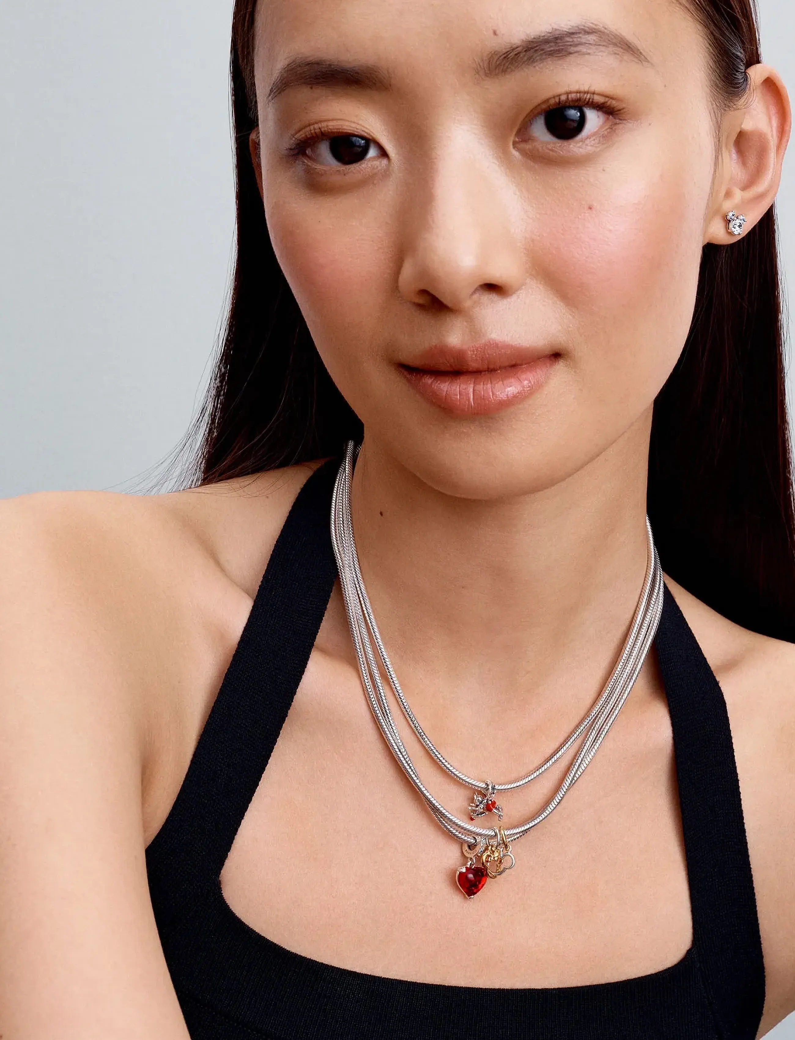 Pandora - Silver necklace with round clasp - halsband - no color - 3