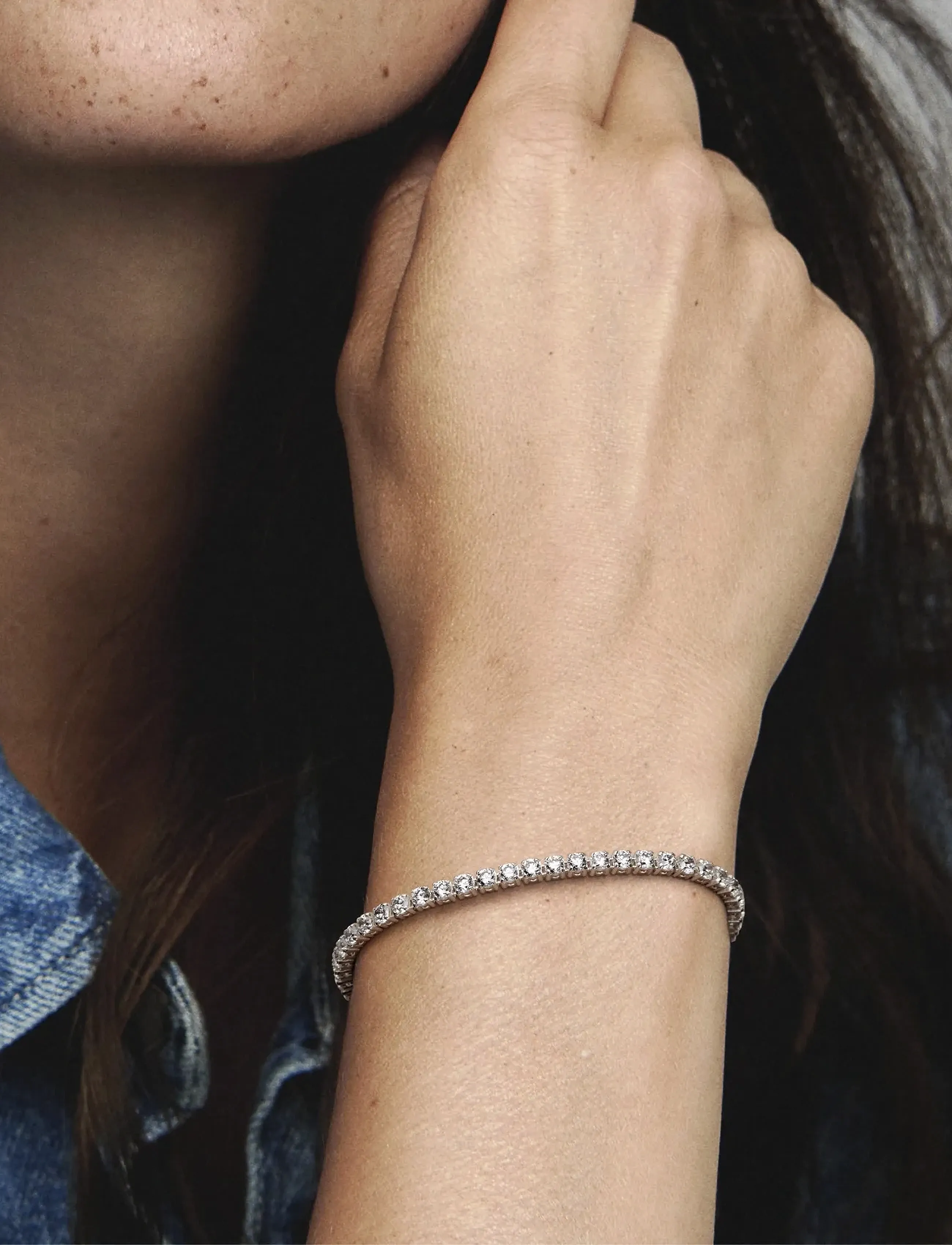 Pandora - Sterling silver bracelet with clear cubic zirconia - armband - clear - 4