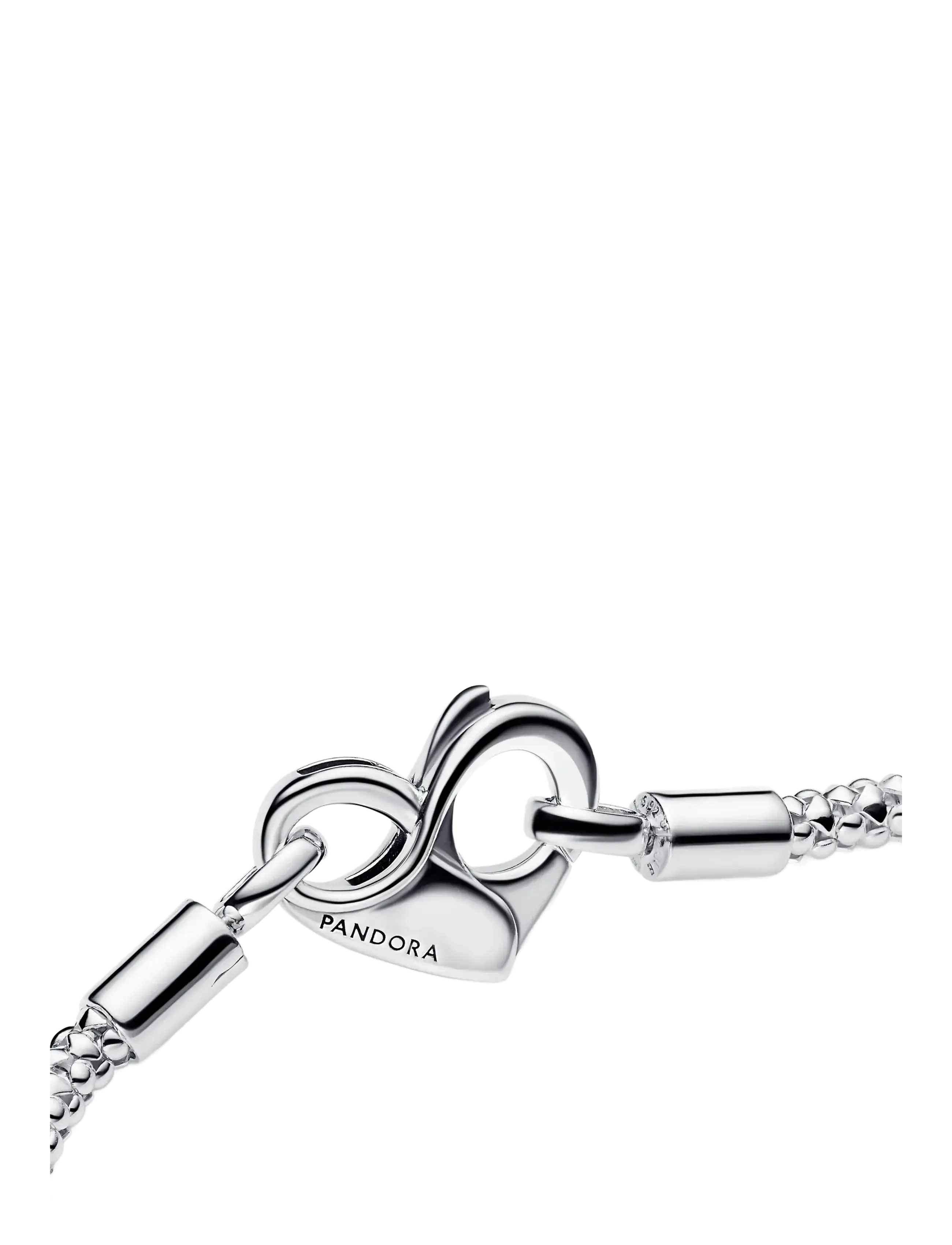 PANDORA Studded Chain Sterling Silver Bracelet With Heart Clasp armband dam – bild 3