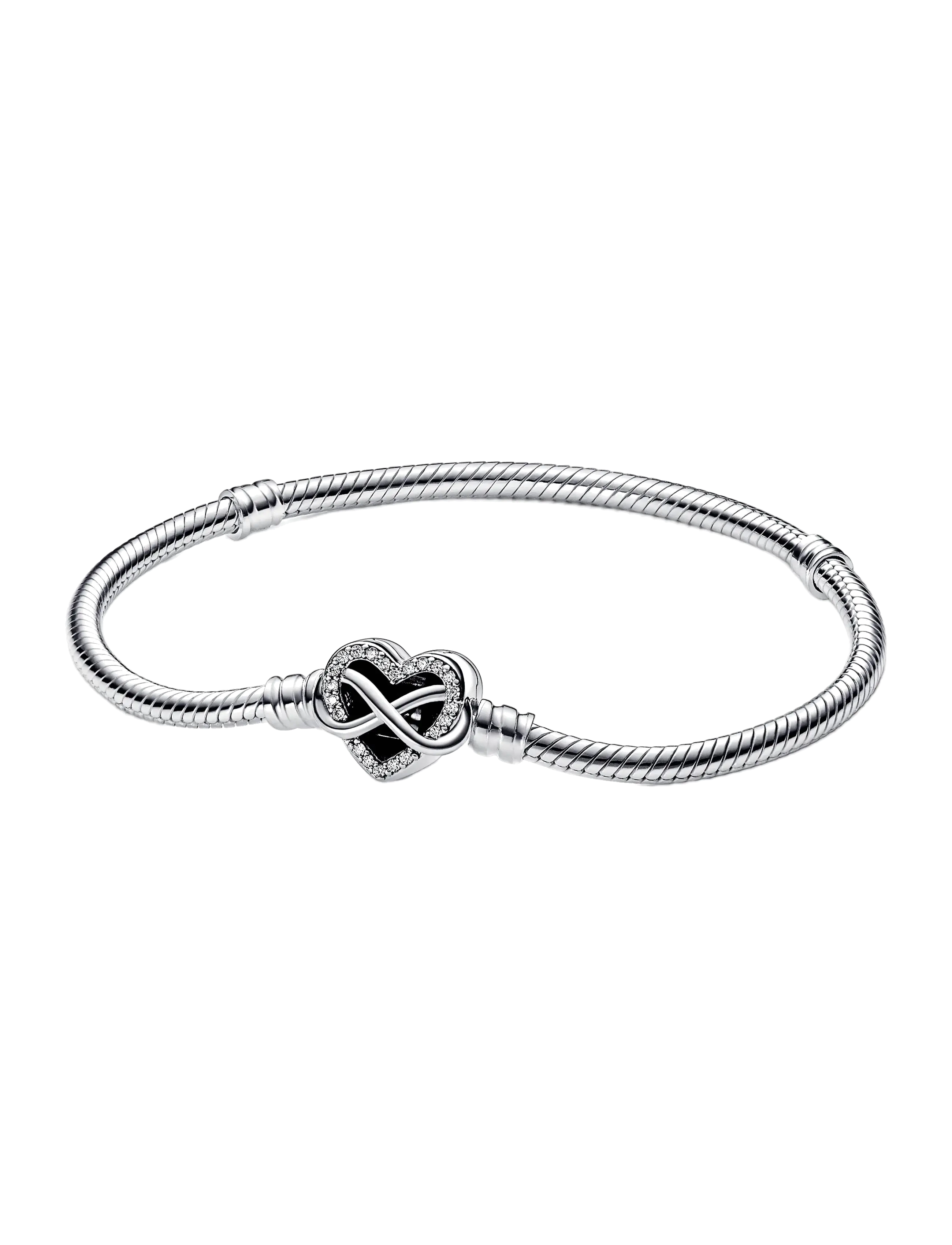 Pandora Sparkling Infinity Heart Clasp Snake - Pandora - CLEAR / undefined