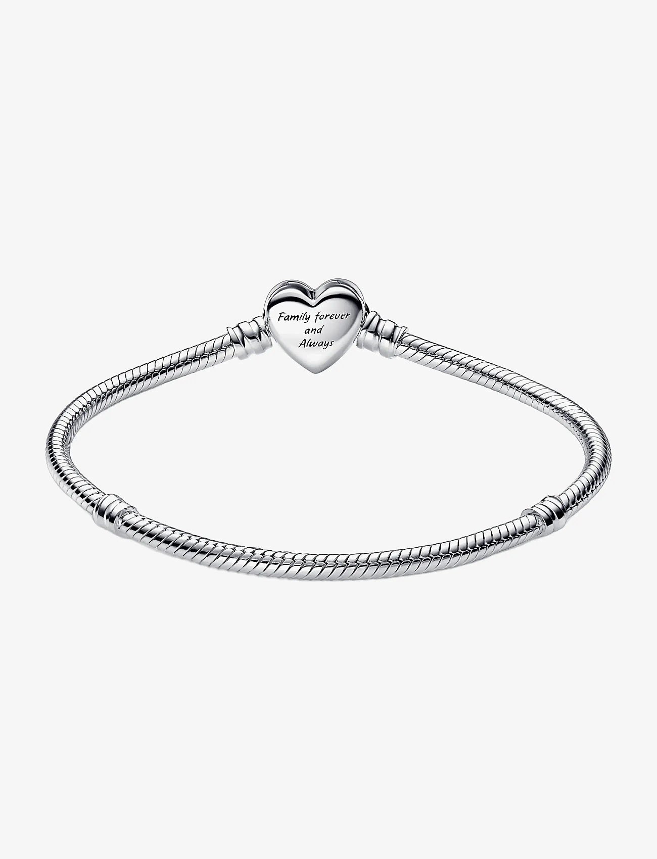 Pandora - Snake chain sterling silver bracelet with infinity heart clasp with clear cubic zirconia - kedjearmband - clear - 2