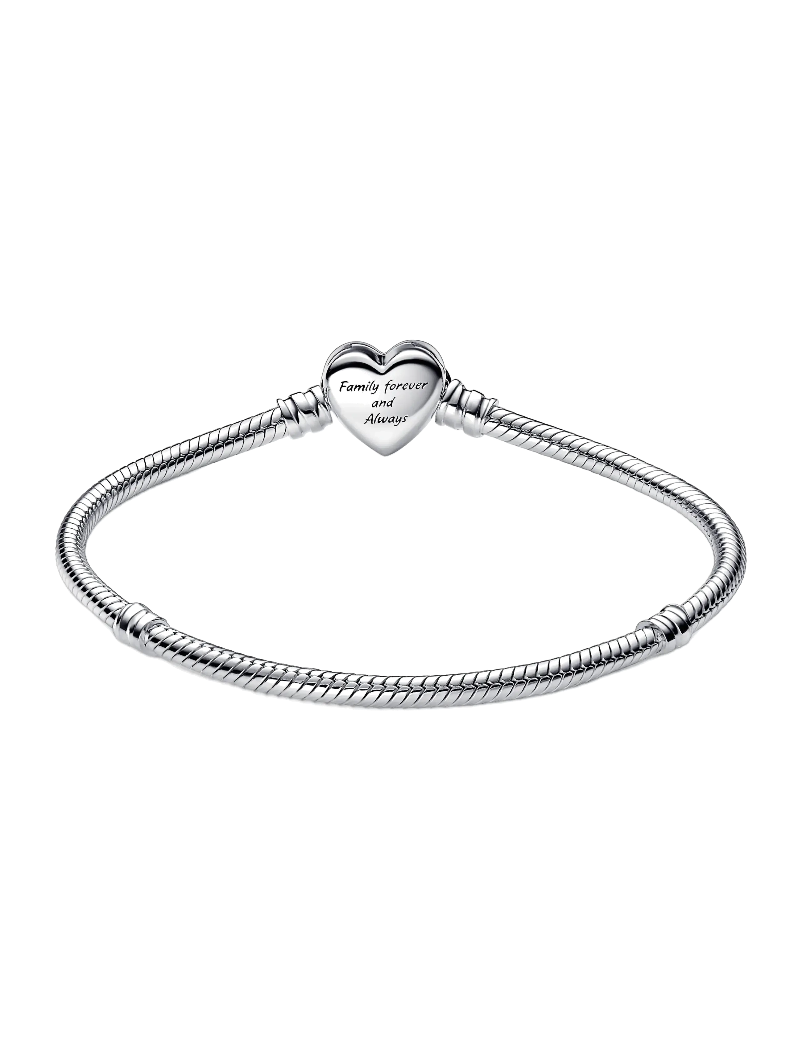Pandora - Sparkling Infinity Heart Clasp Snake - kettenarmbänder - clear - 2