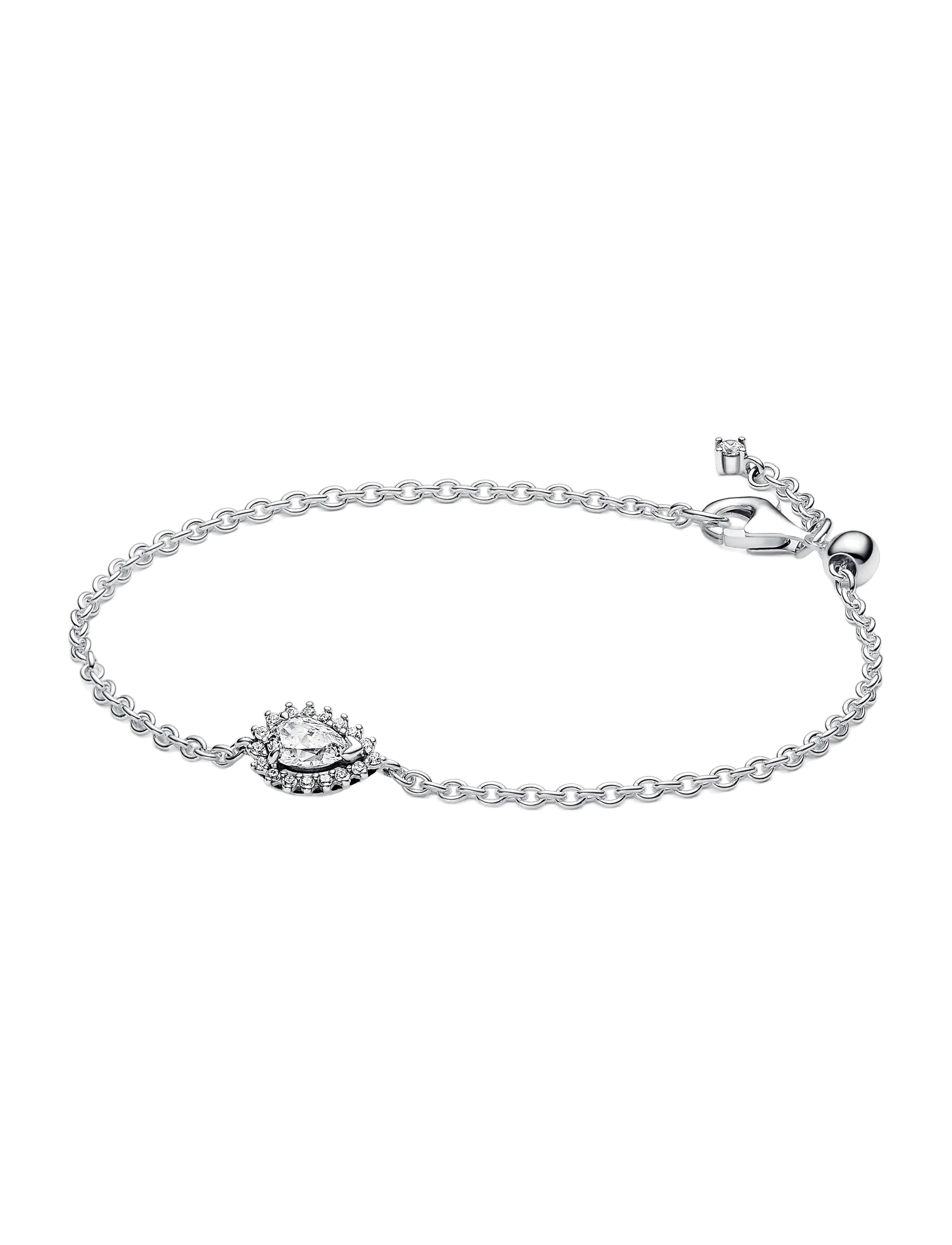 Pandora Sterling silver bracelet with clear cubic zirconia and sliding clasp - Officewear - NO COLOR / undefined