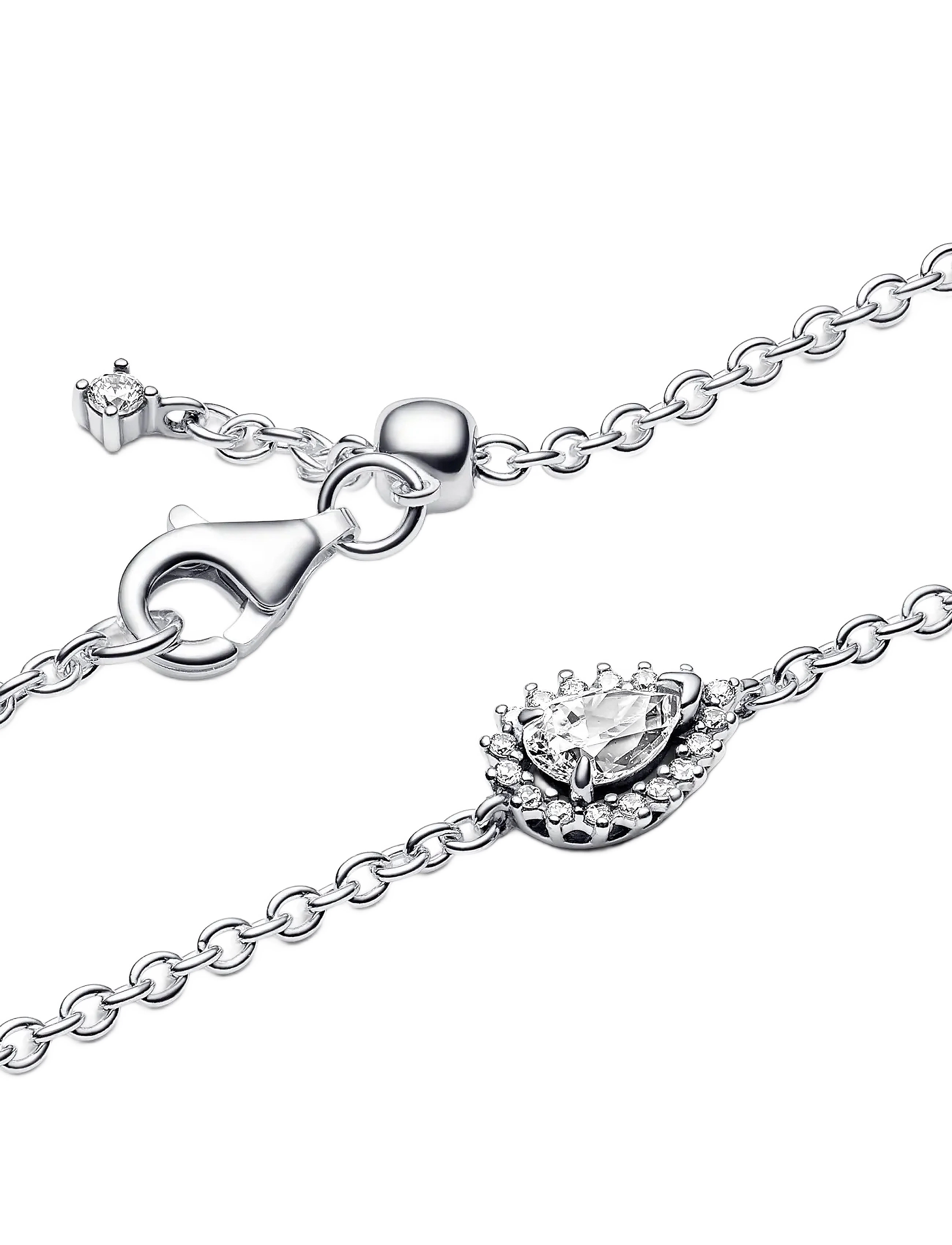 Pandora - Sterling silver bracelet with clear cubic zirconia and sliding clasp - no color - 3