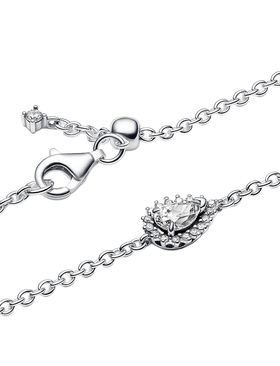 Pandora - Sterling silver bracelet with clear cubic zirconia and sliding clasp - kettenarmbänder - no color - 3
