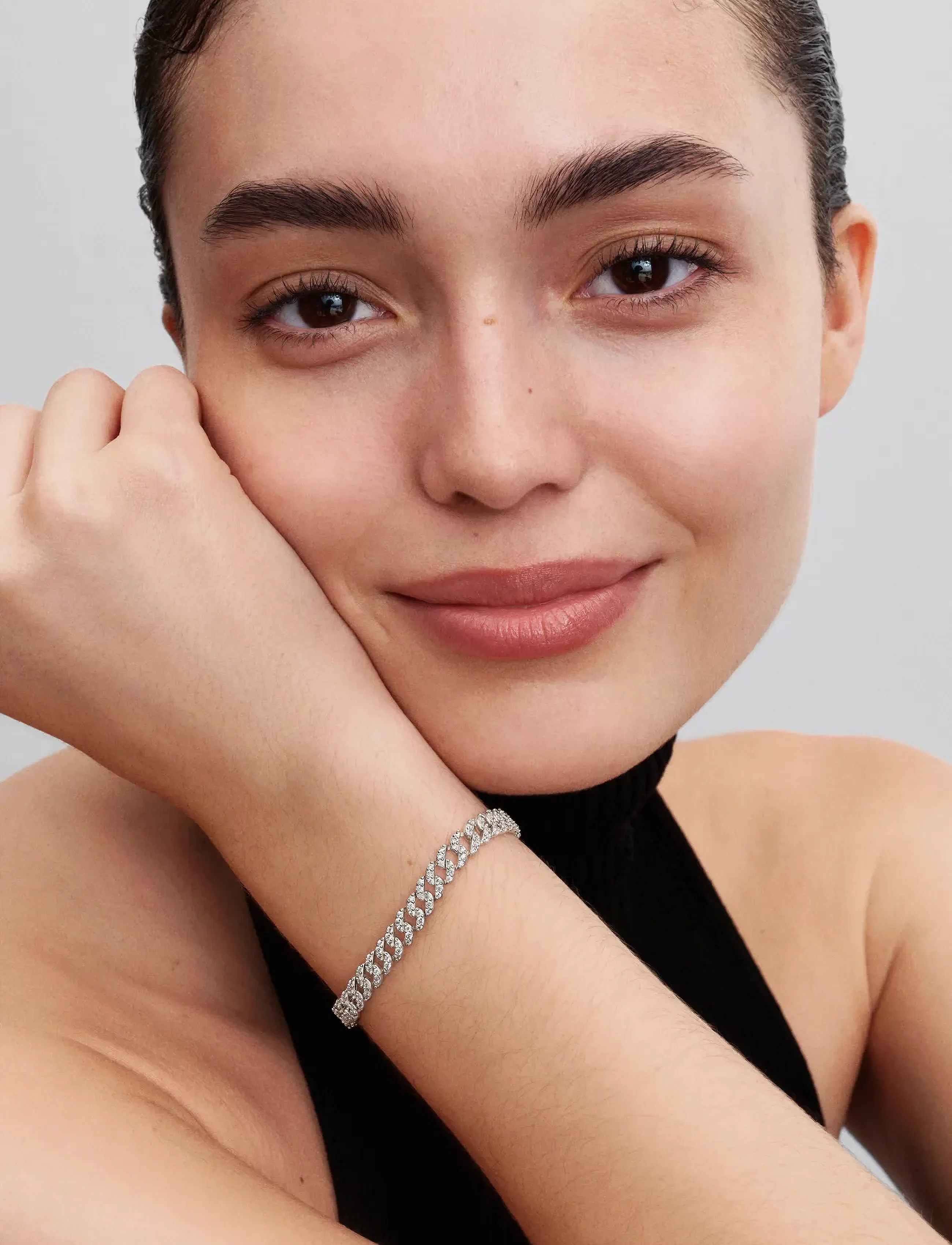 Pandora - Pavé Cuban Chain Bracelet - kædearmbånd - clear - 3