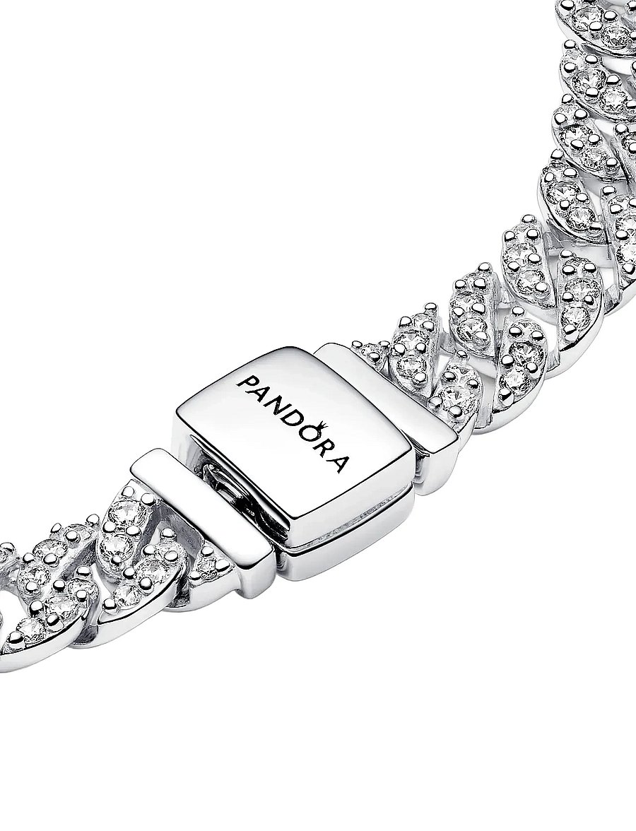 Pandora - Pavé Cuban Chain Bracelet - kettenarmbänder - clear - 4