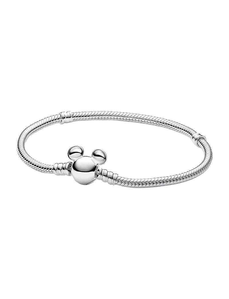 Pandora - Disney snake chain sterling silver bracelet with Mickey Mouse clasp - kedjearmband - no color - 1
