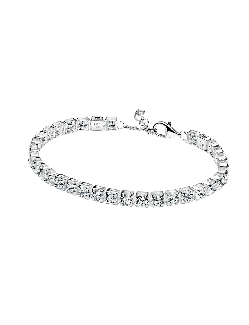 Pandora - Sterling silver tennis bracelet with clear cubic zirconia - kettenarmbänder - clear - 1