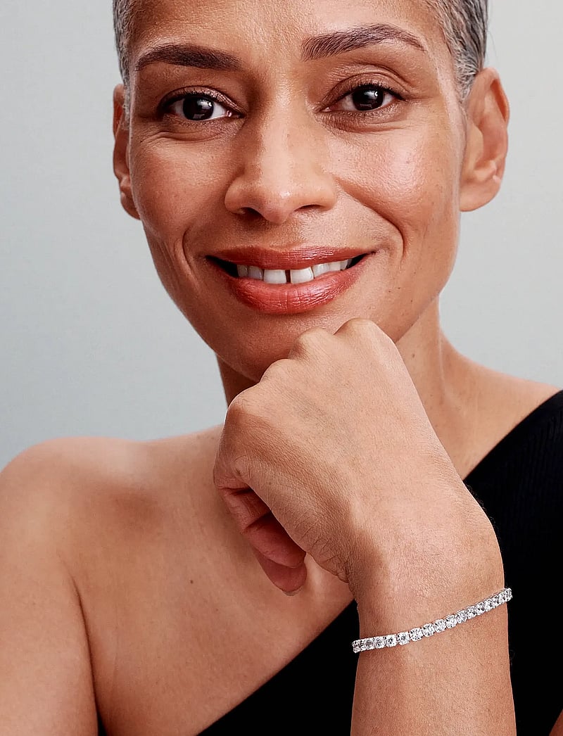 Pandora - Sterling silver tennis bracelet with clear cubic zirconia - kettenarmbänder - clear - 0