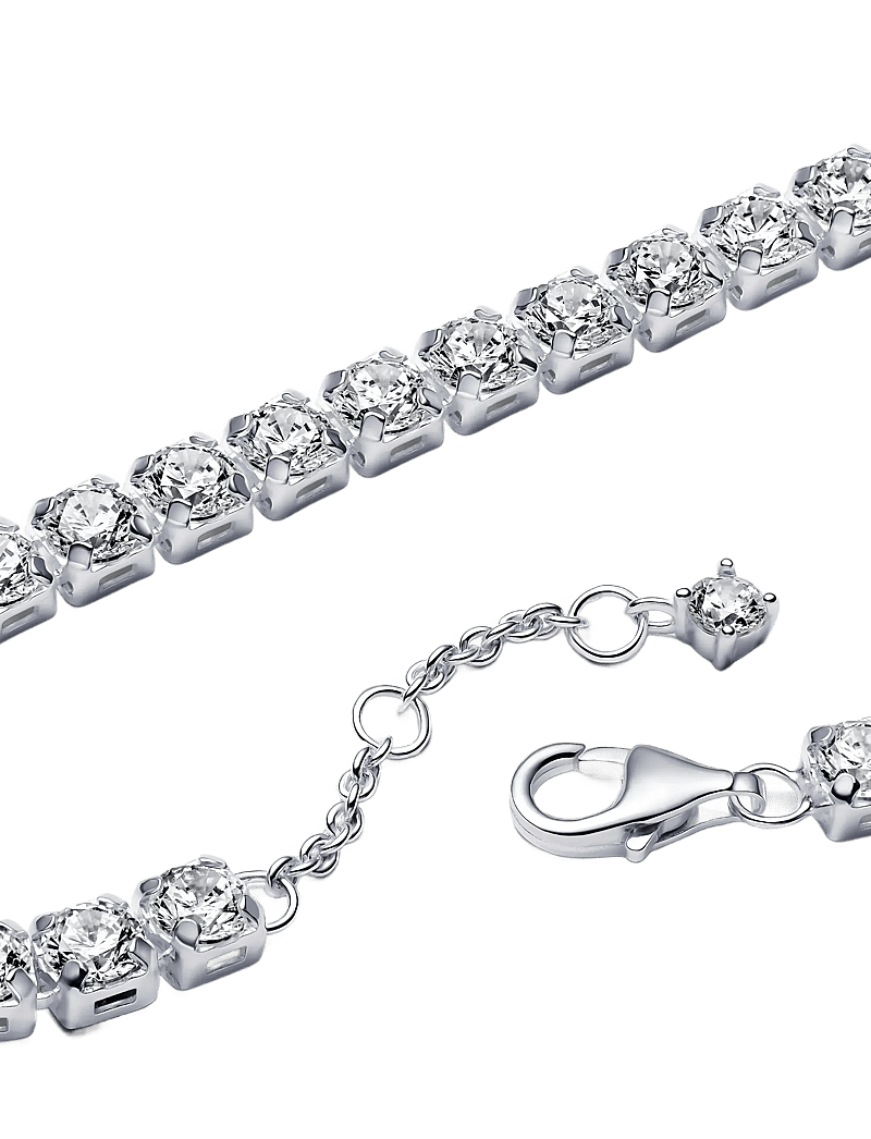 Pandora - Sterling silver tennis bracelet with clear cubic zirconia - kettenarmbänder - clear - 2