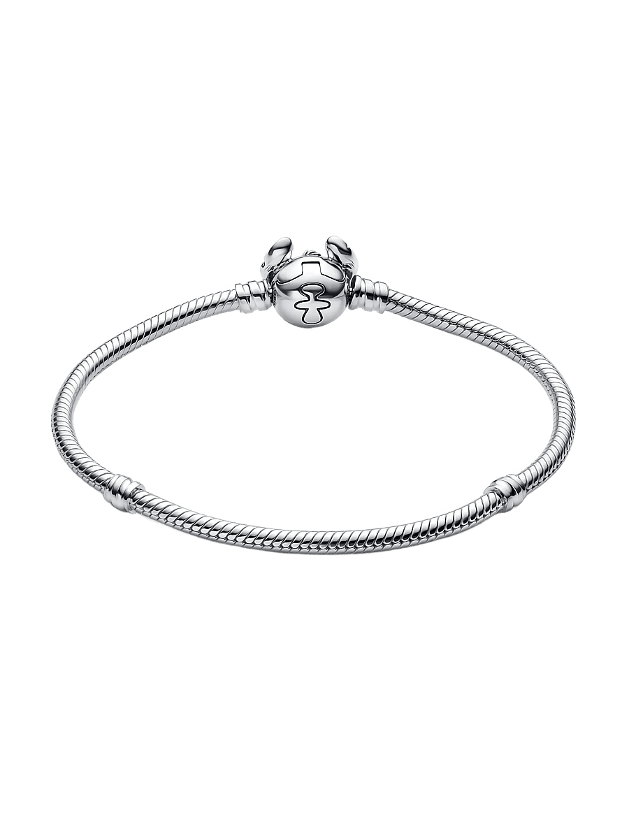 Pandora - Disney Stitch snake chain sterling silver bracelet with purple, black and blue enamel - kædearmbånd - purple - 2