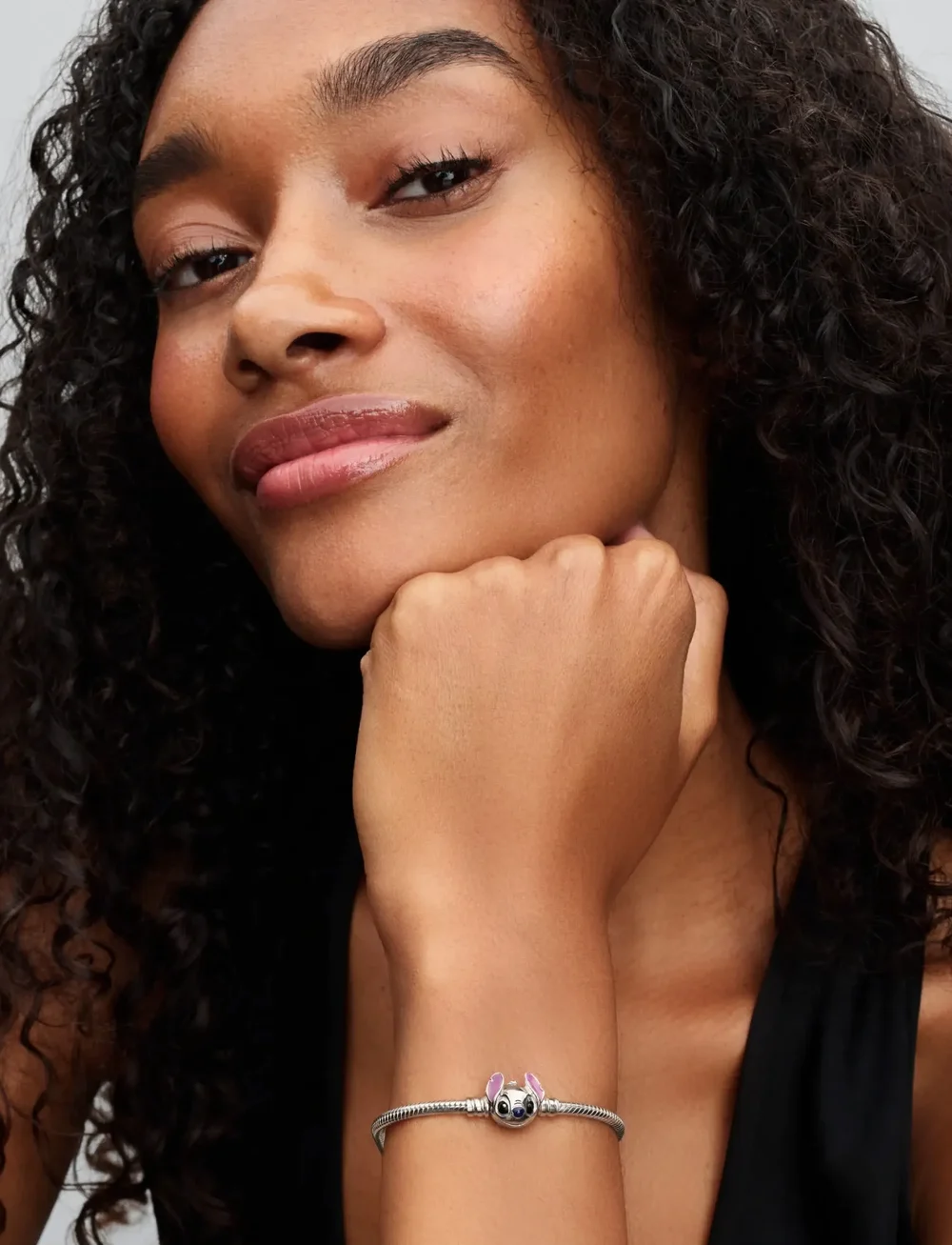 Pandora - Disney Stitch snake chain sterling silver bracelet with purple, black and blue enamel - käeketid - purple - 0